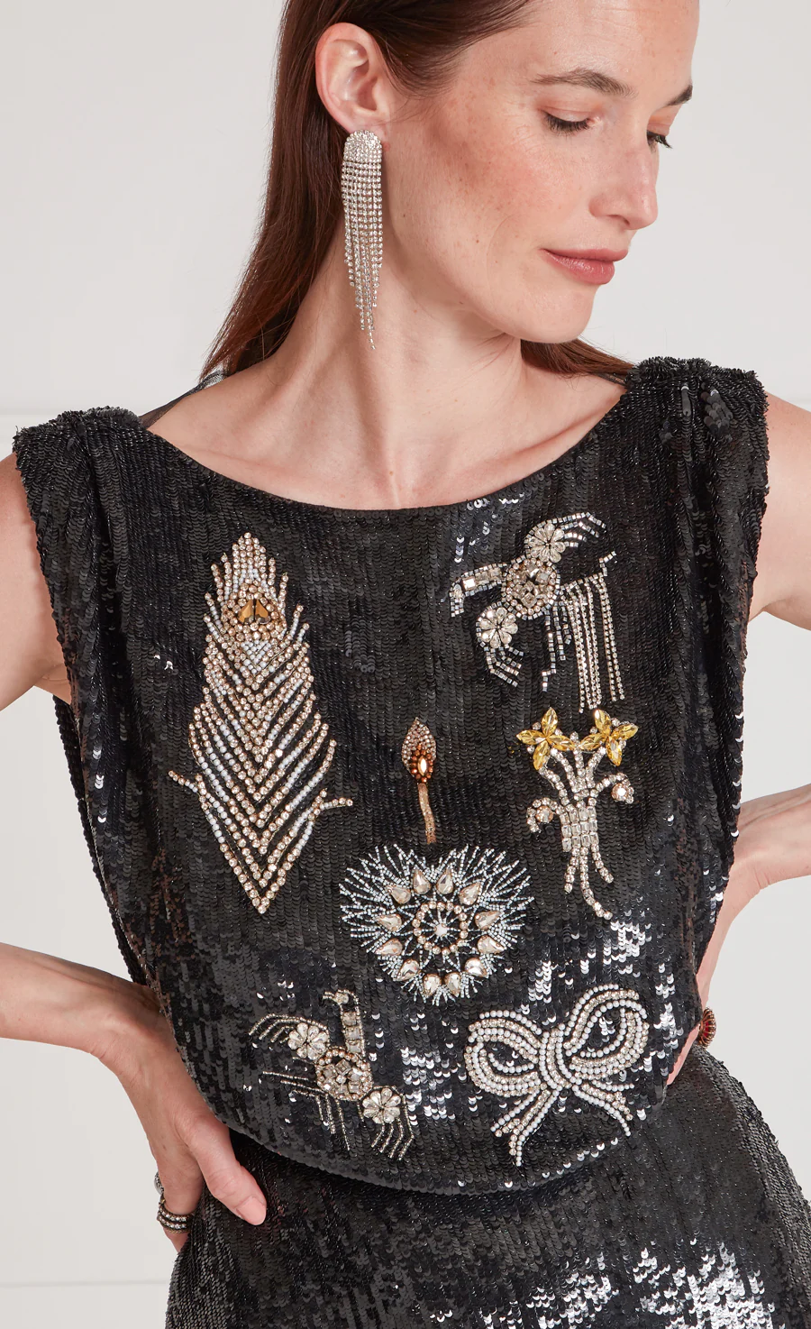 Adalina Sequin Gown - Black - Image 5