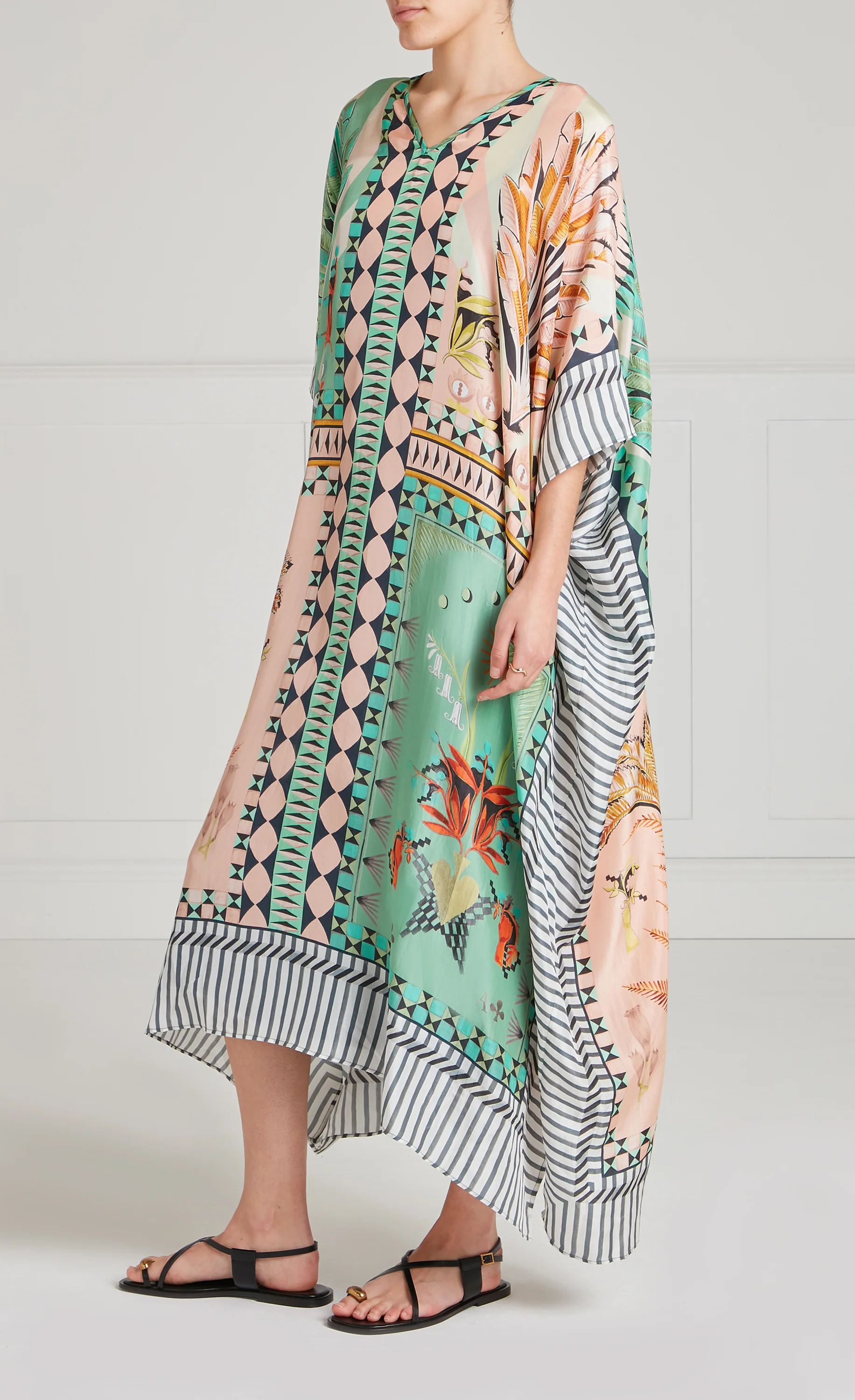 Amber V-Neck Kaftan - Bellini Mix - Image 4