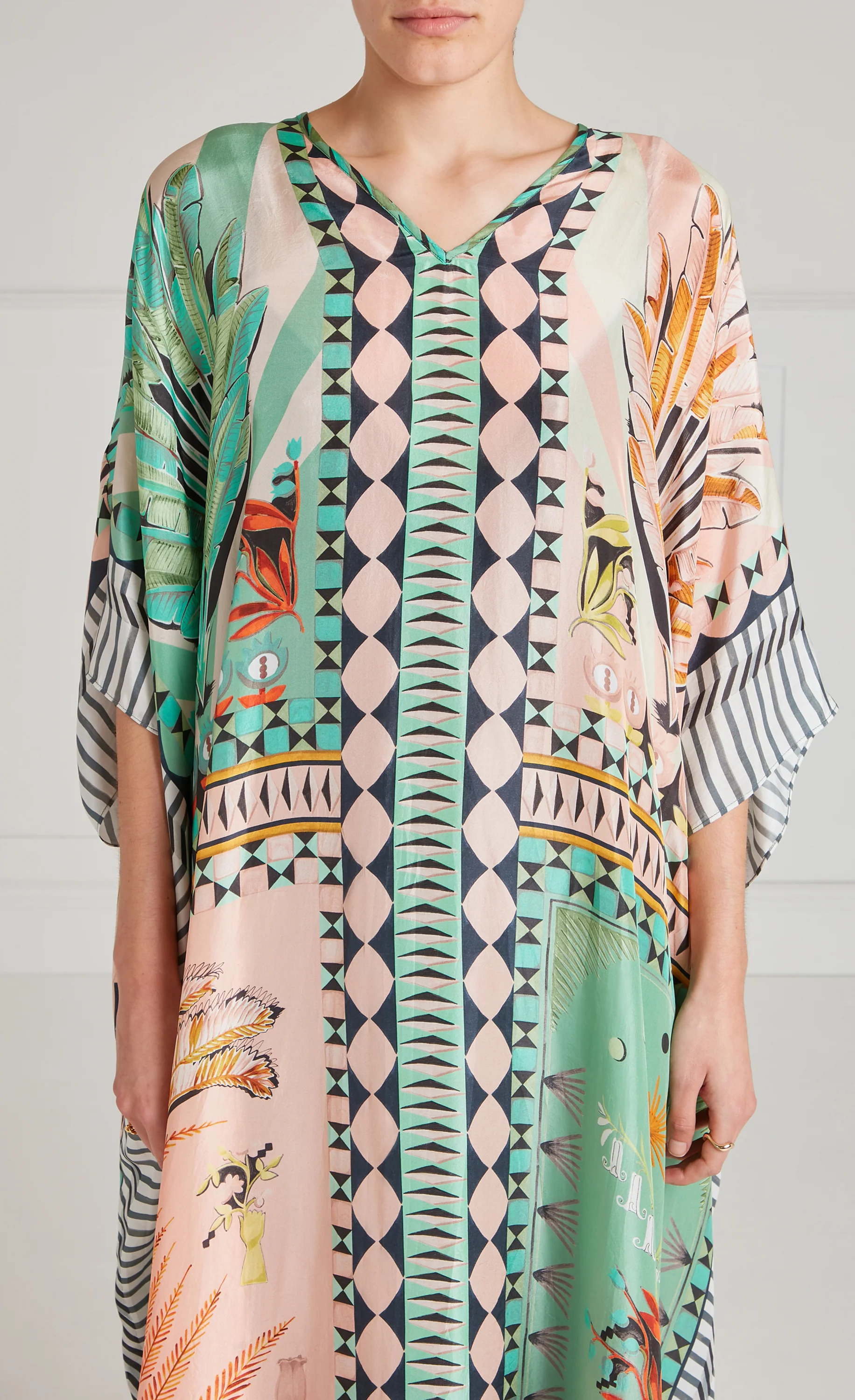 Amber V-Neck Kaftan - Bellini Mix - Image 7