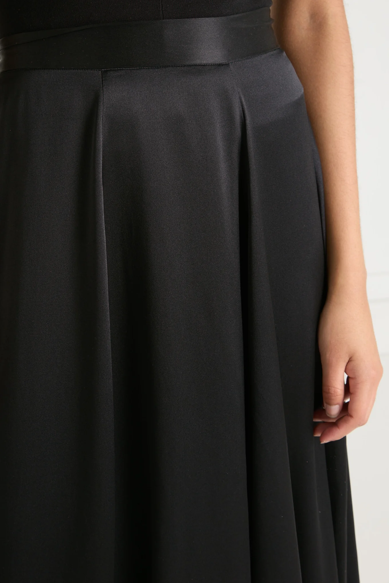 Amerie Satin Skirt - Black - Image 6