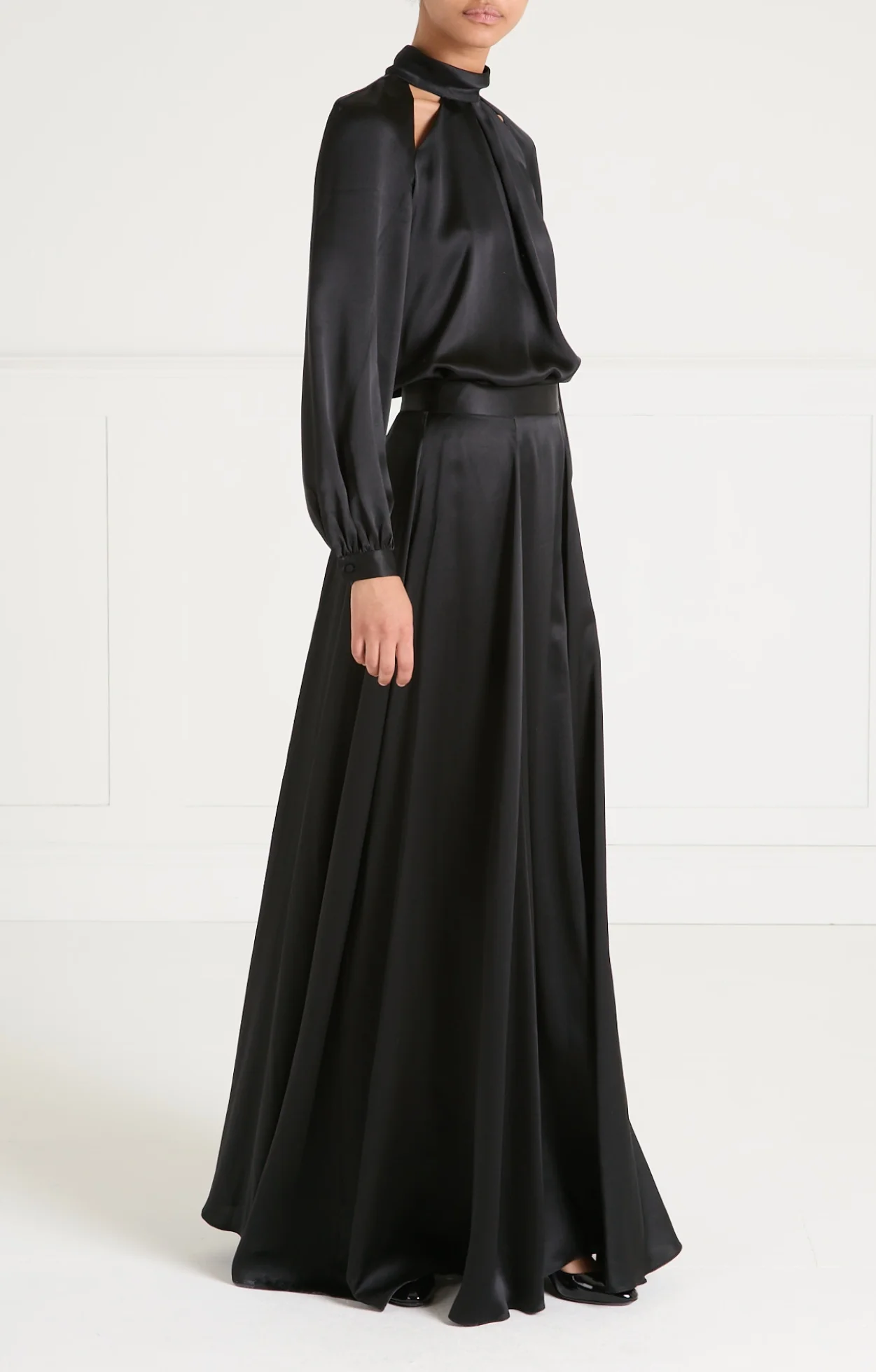 Amerie Satin Skirt - Black - Image 7