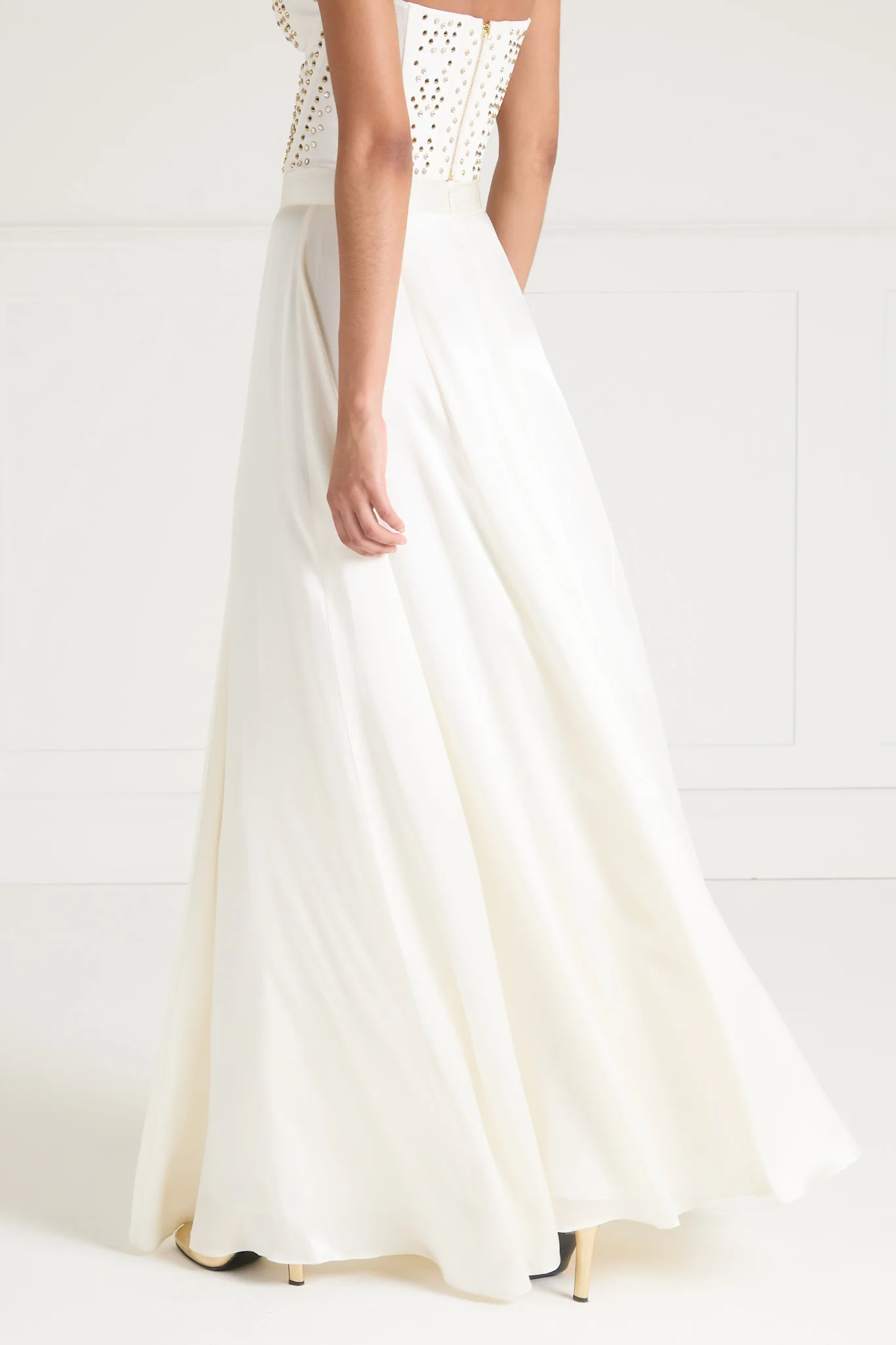 Amerie Satin Skirt - Ivory - Image 4