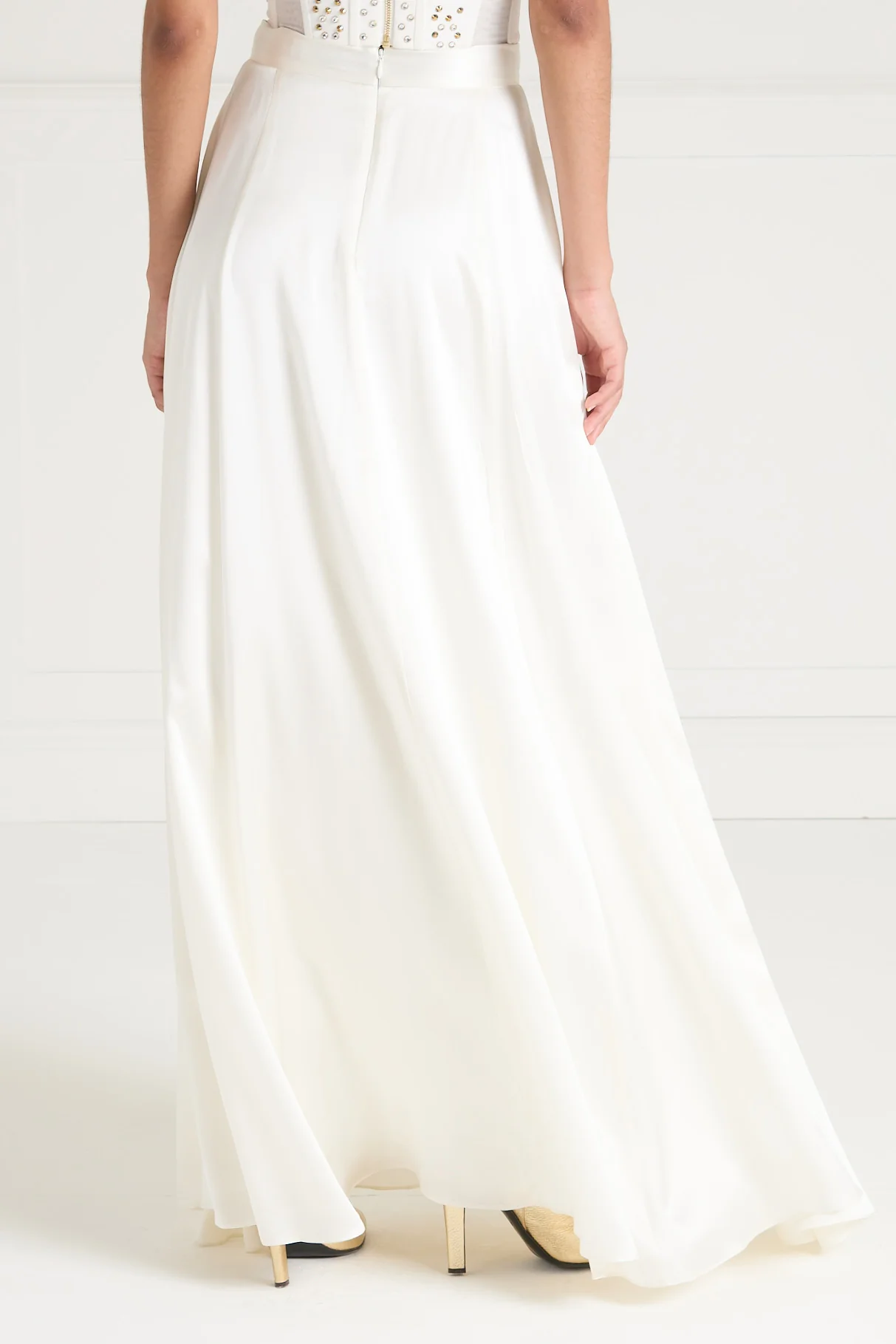 Amerie Satin Skirt - Ivory - Image 5