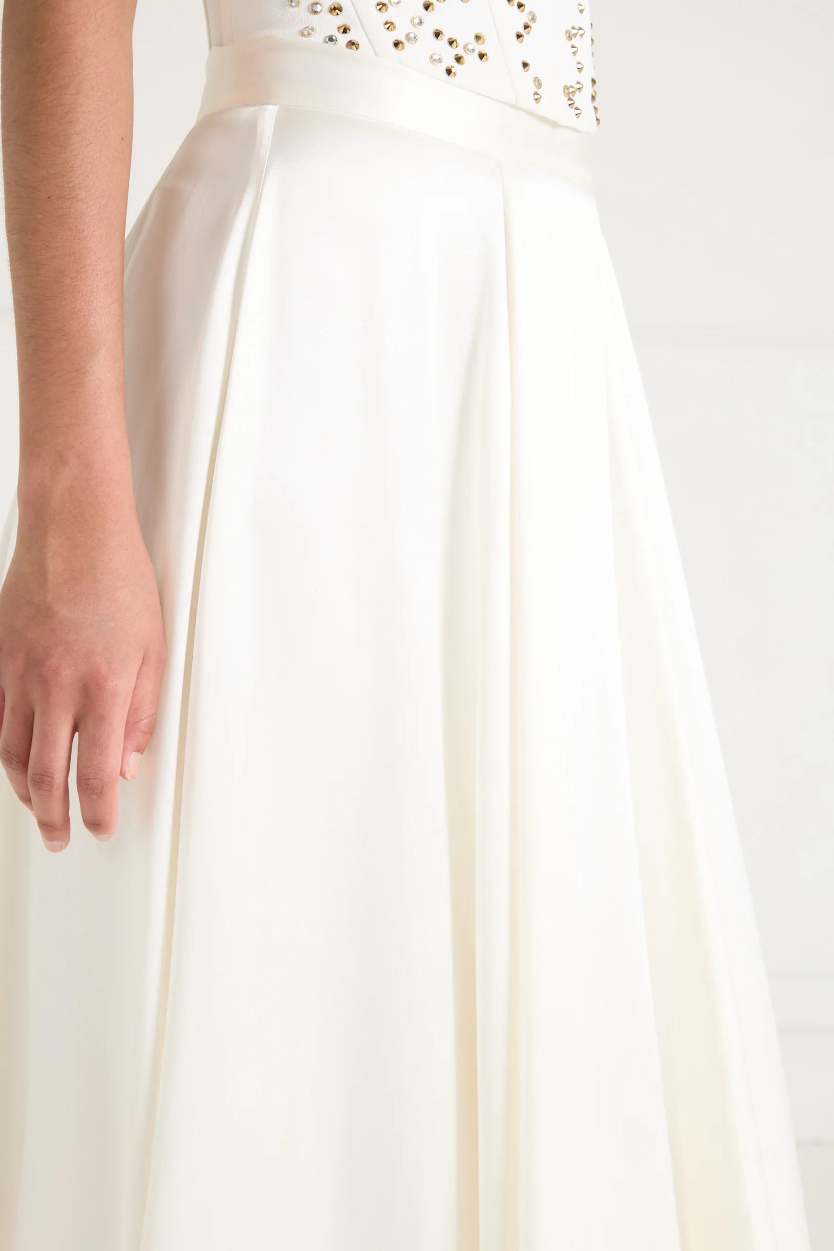 Amerie Satin Skirt - Ivory - Image 6