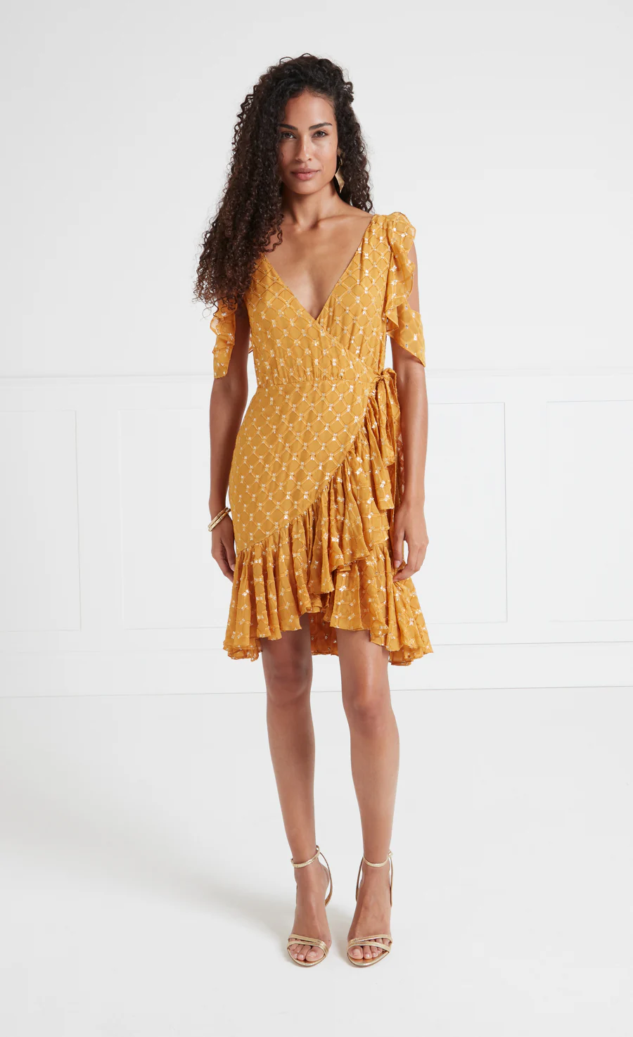 Angelico Mini Dress - Amber Gold - Image 2