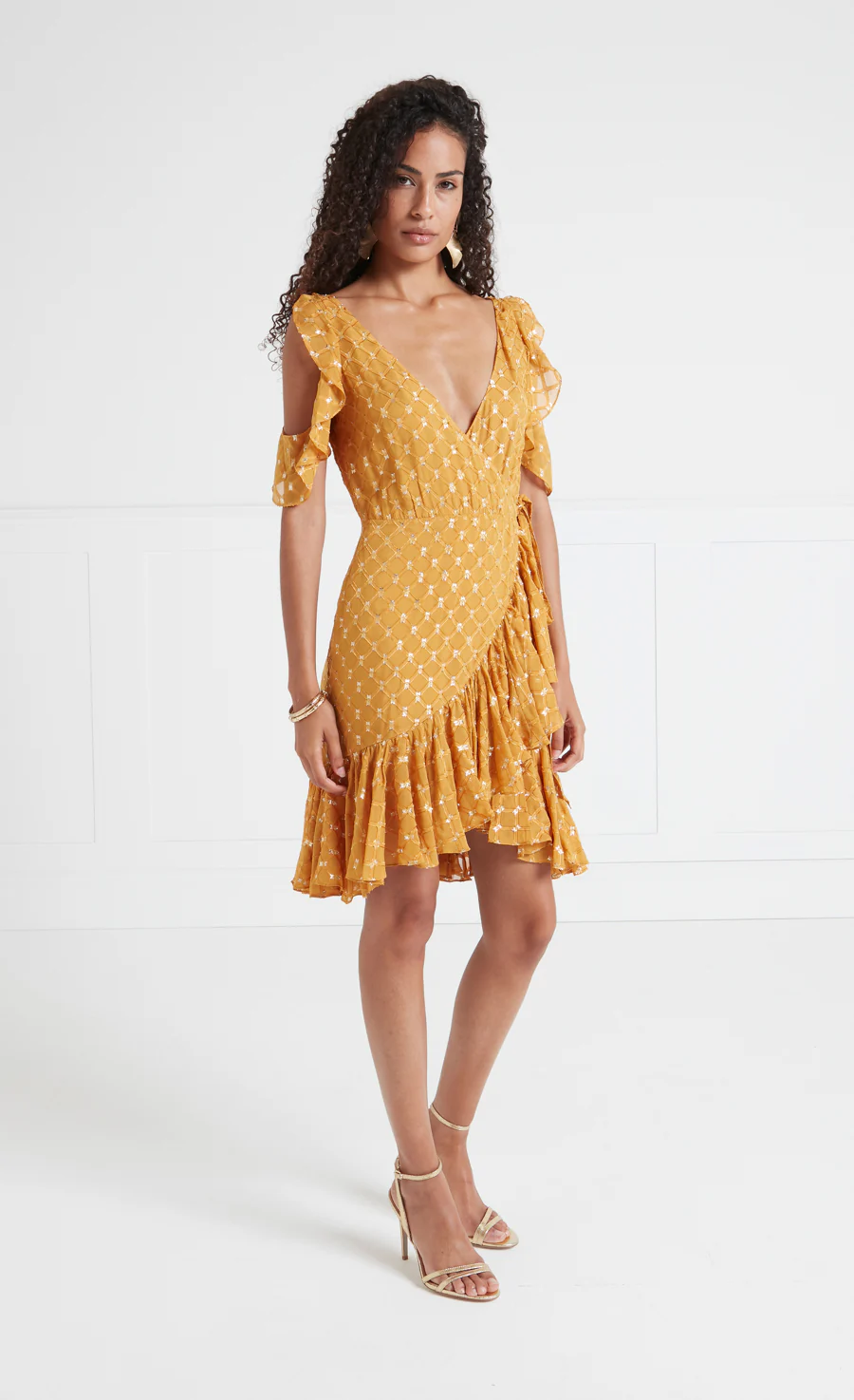 Angelico Mini Dress - Amber Gold - Image 3