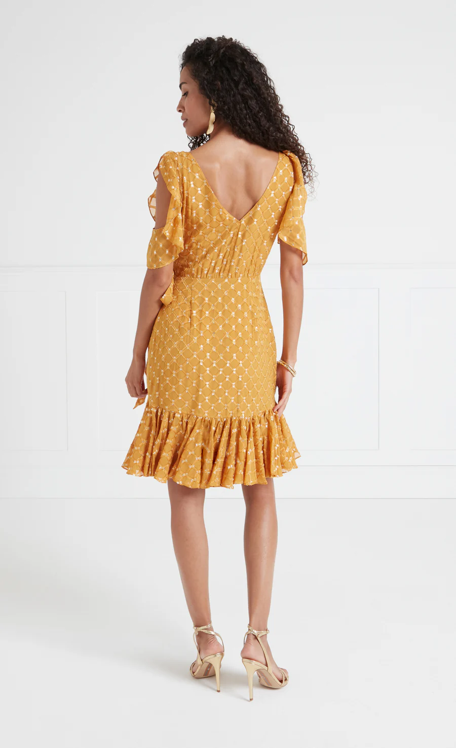 Angelico Mini Dress - Amber Gold - Image 4