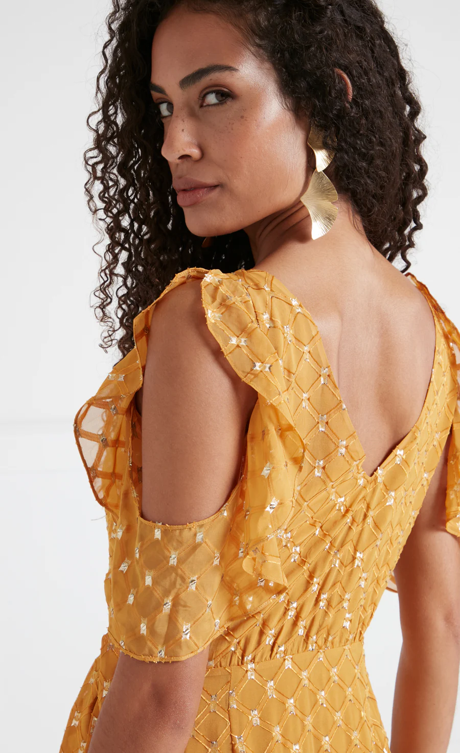 Angelico Mini Dress - Amber Gold - Image 6