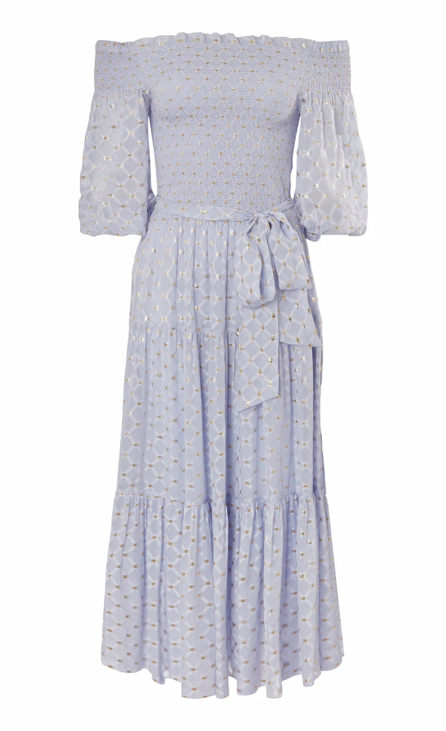 Angelico Off Shoulder Dress - Halogen Blue