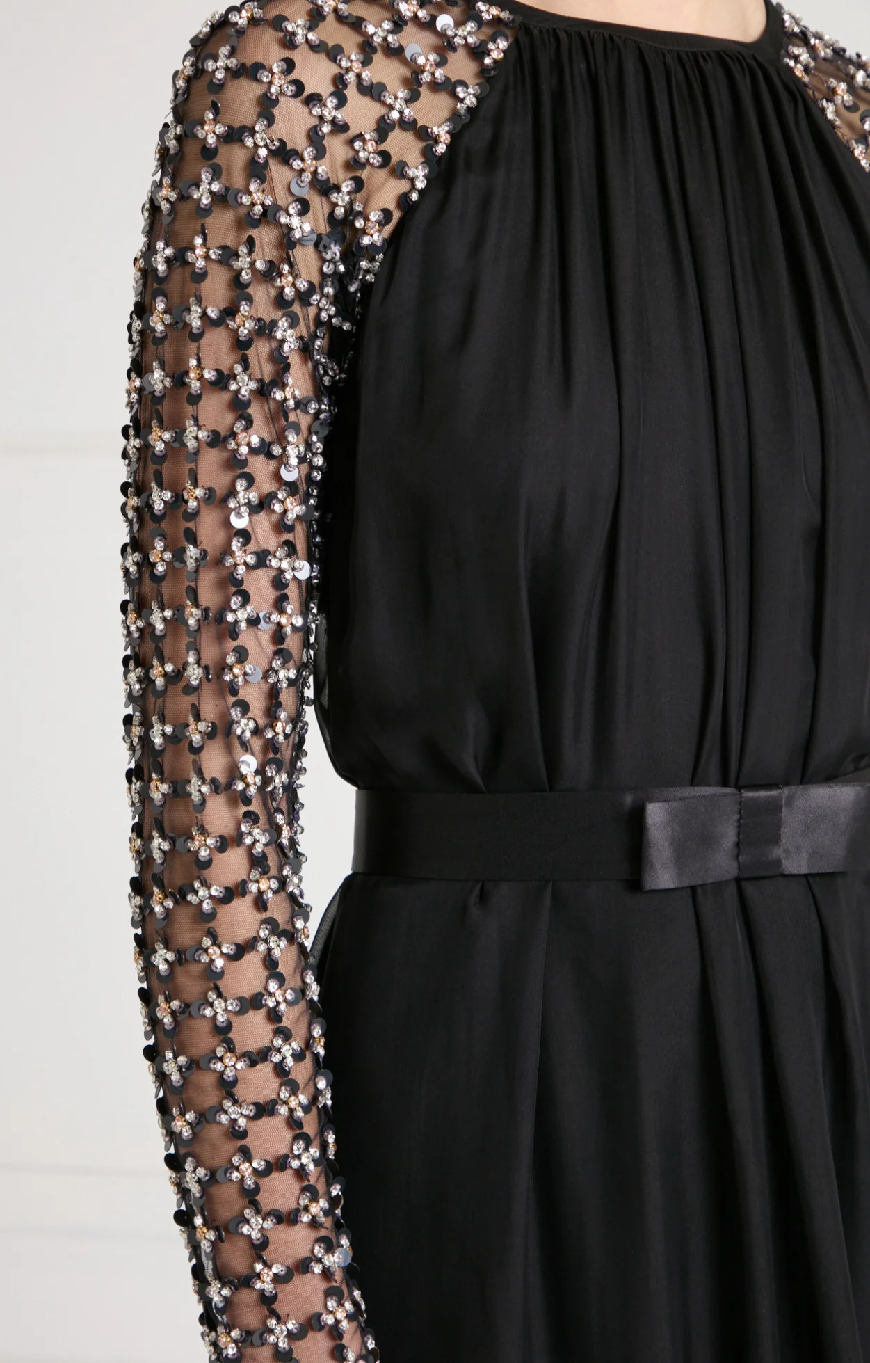 Angelli Lattice Long Dress - Black - Image 7