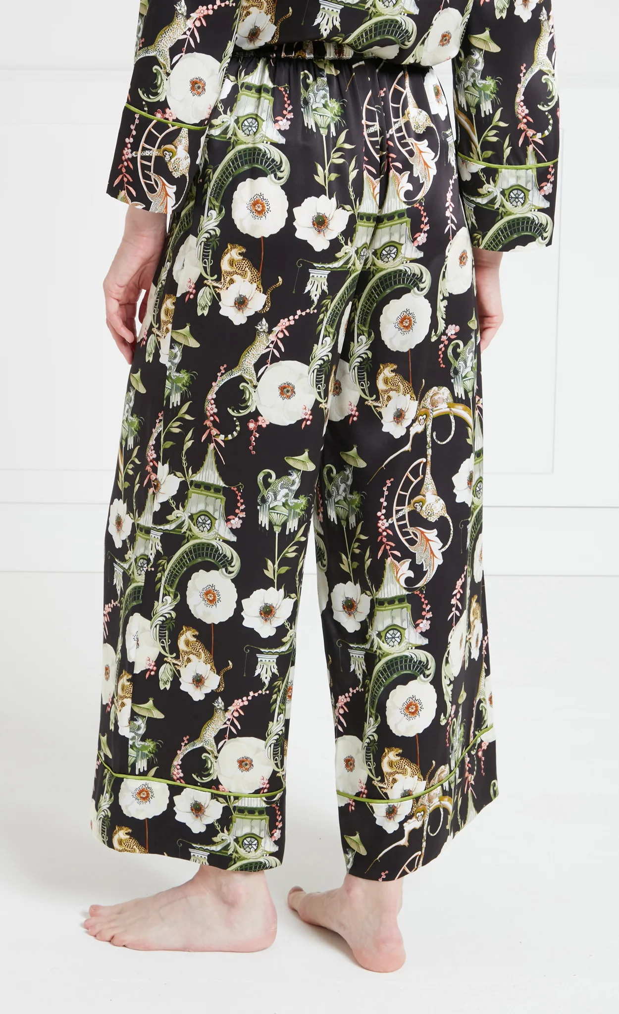 Aphrodite Long Pyjama Bottoms - Black & Dark Euphoria - Image 6