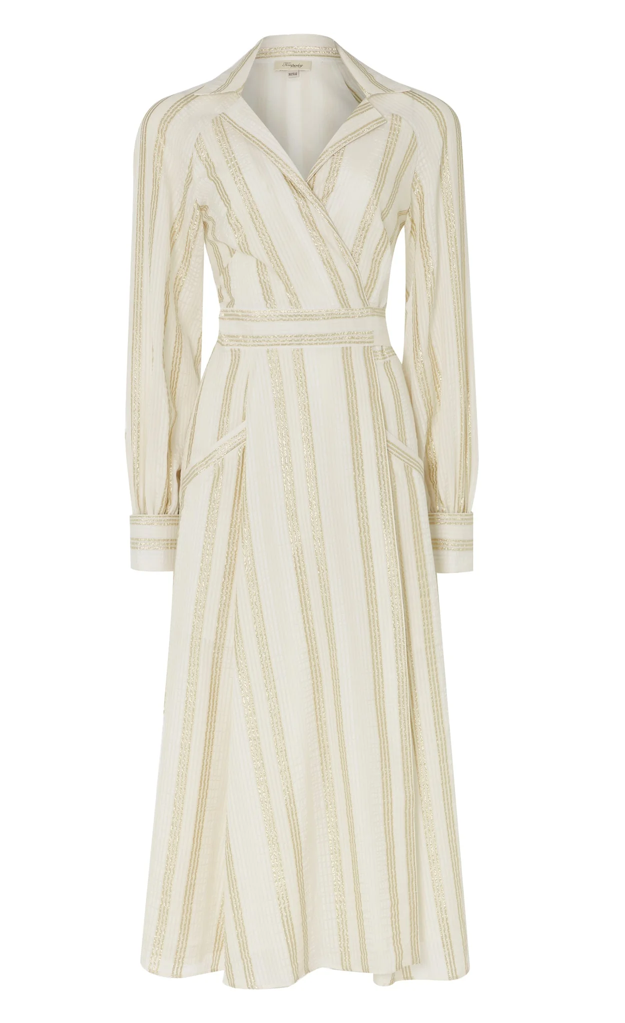 Benoto Wrap Dress - Cream & Gold