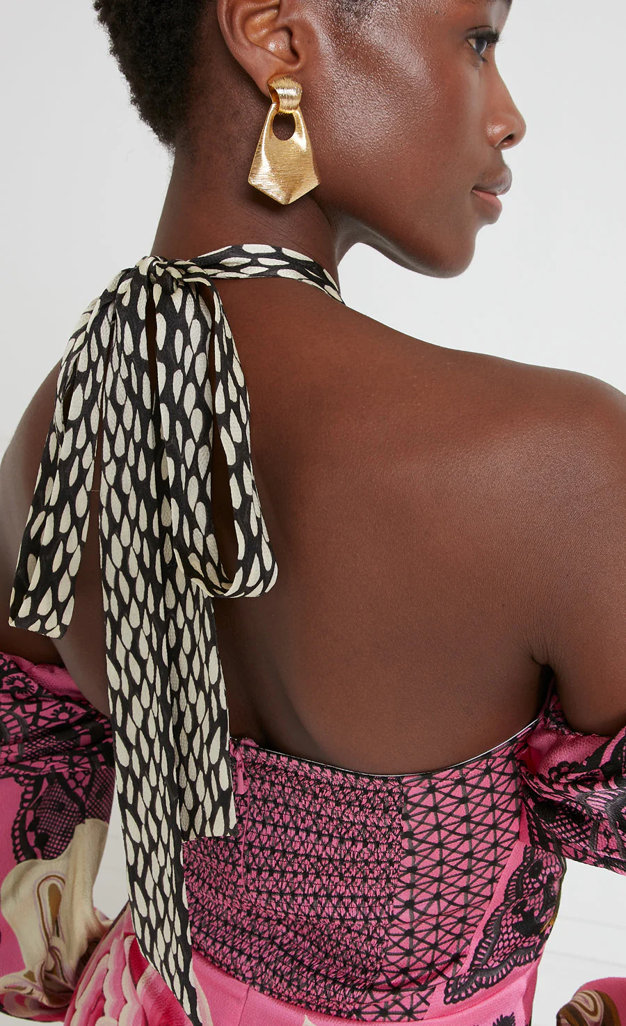 Cici Print Halter Dress - Azalea - Image 6