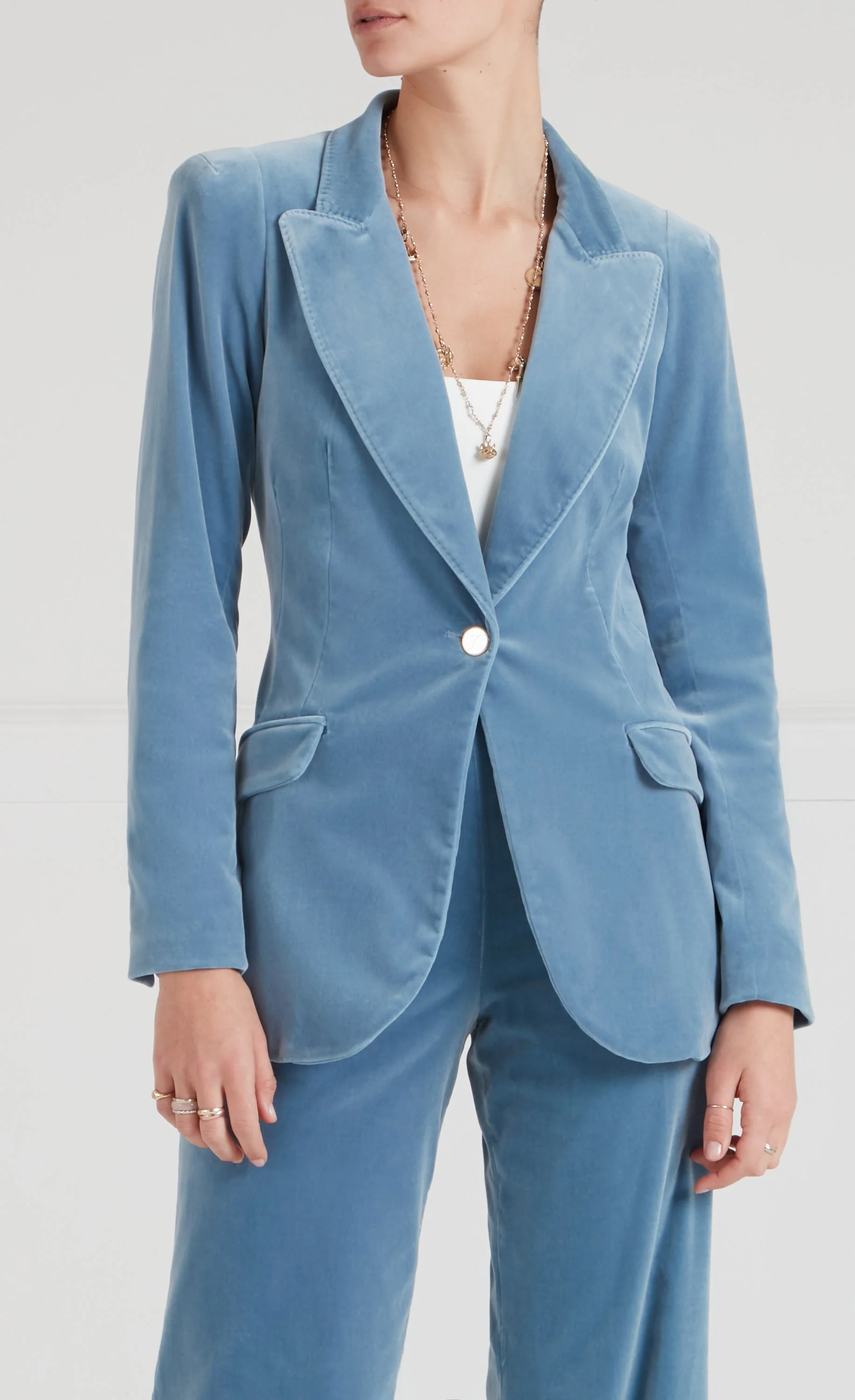 Clove Velvet Jacket - Ice Blue - Image 2