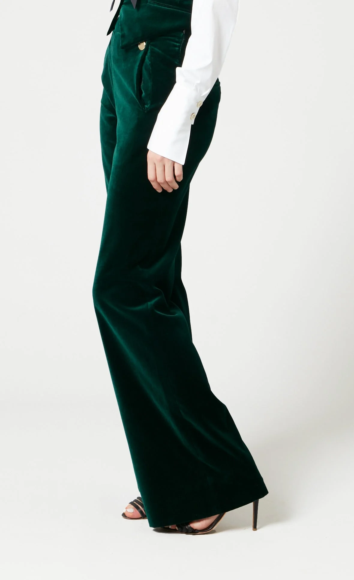 Clove Velvet Trousers - Emerald - Image 3