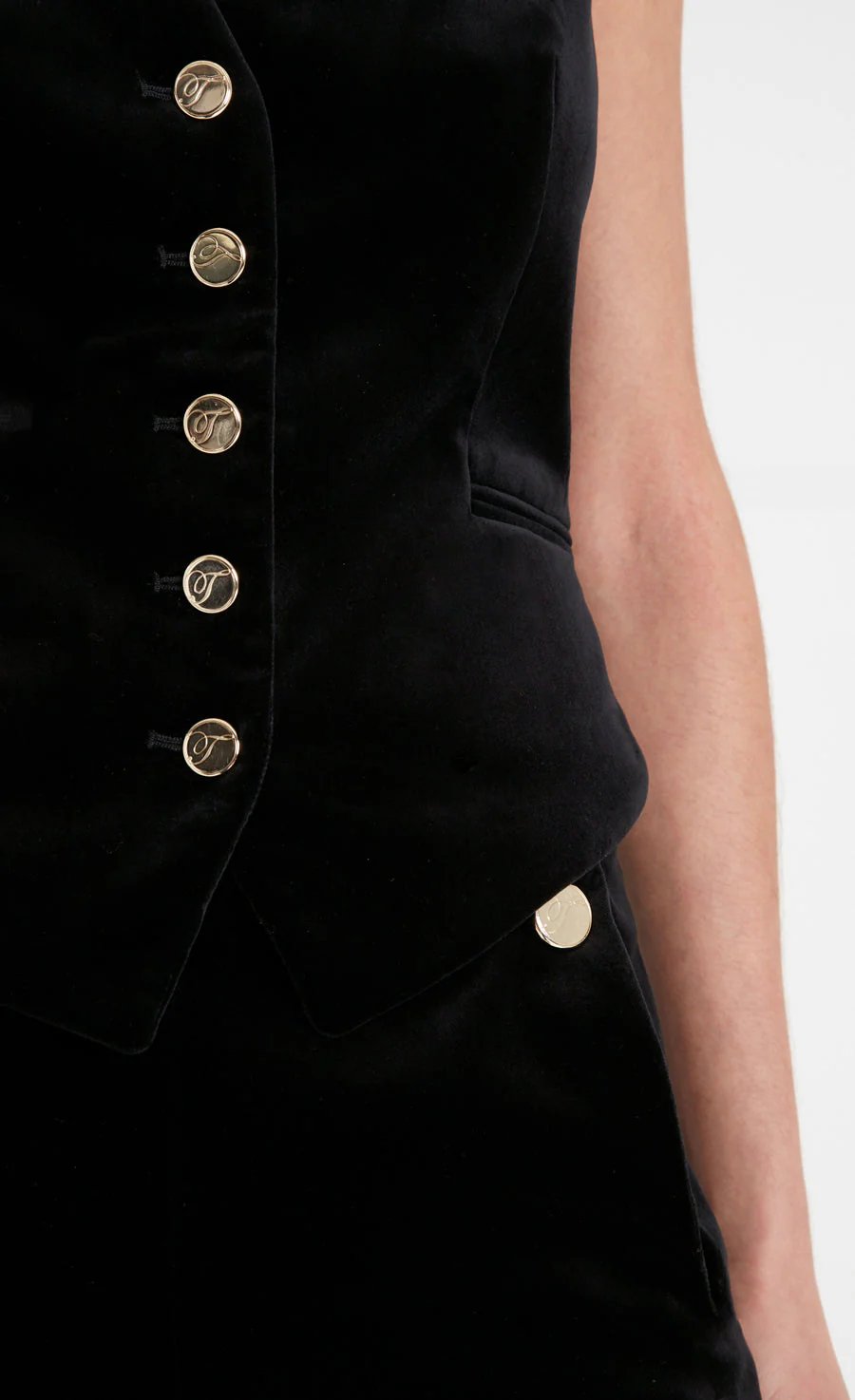 Clove Velvet Waistcoat - Black - Image 5