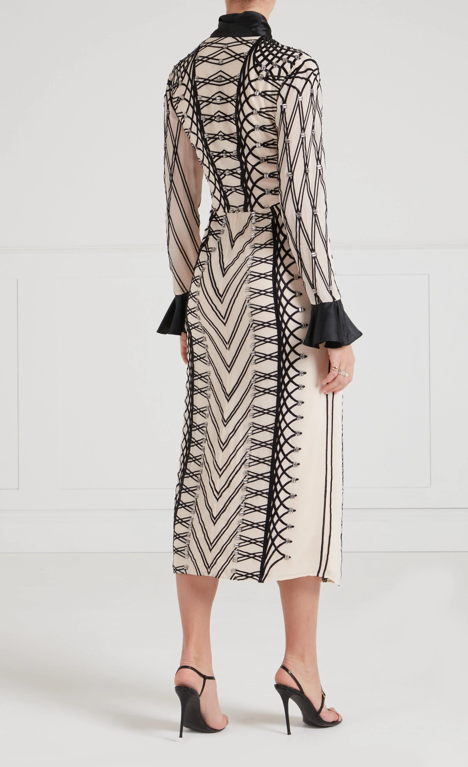 Cressida Tie Dress - Almond & Black - Image 5