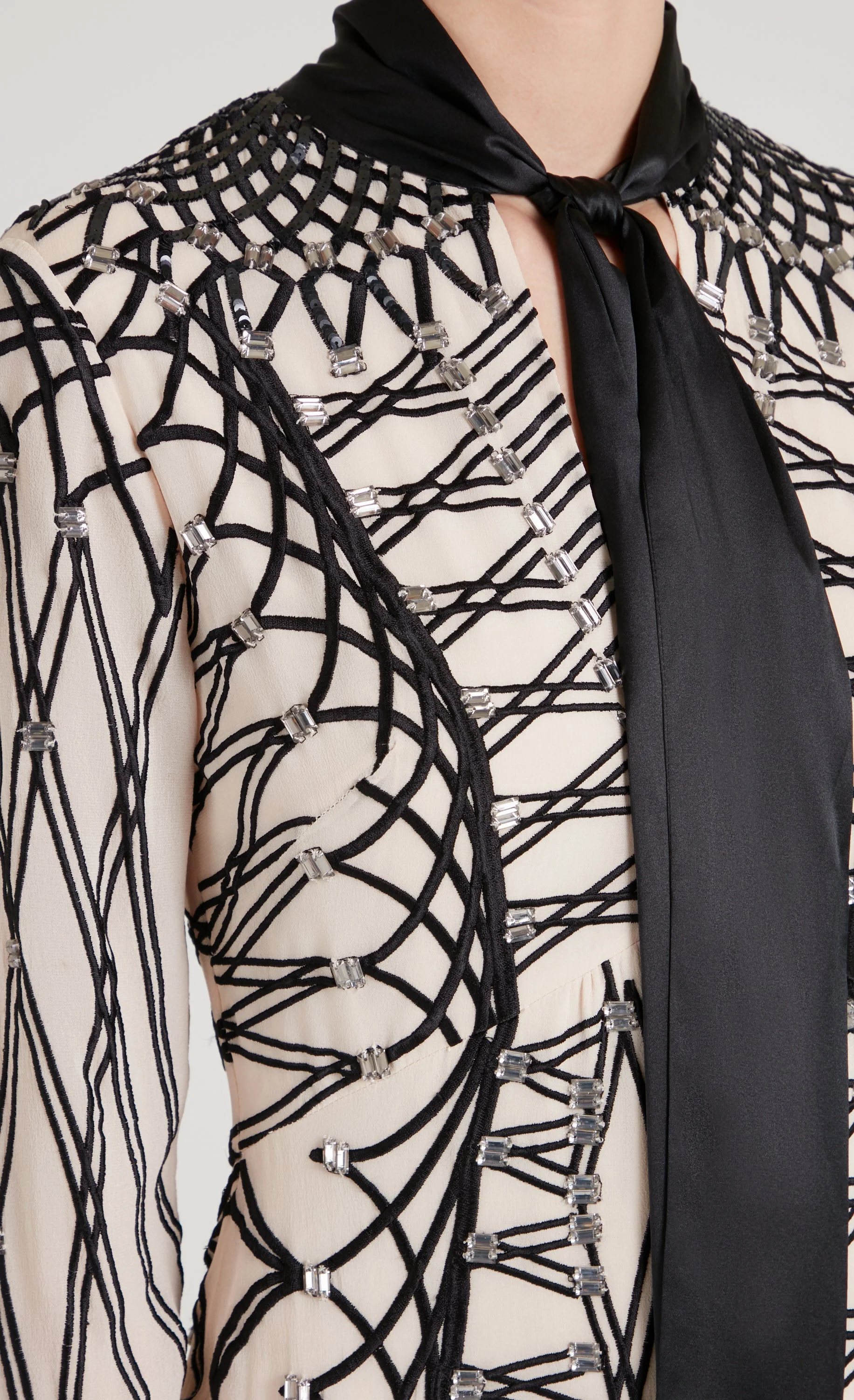 Cressida Tie Dress - Almond & Black - Image 6