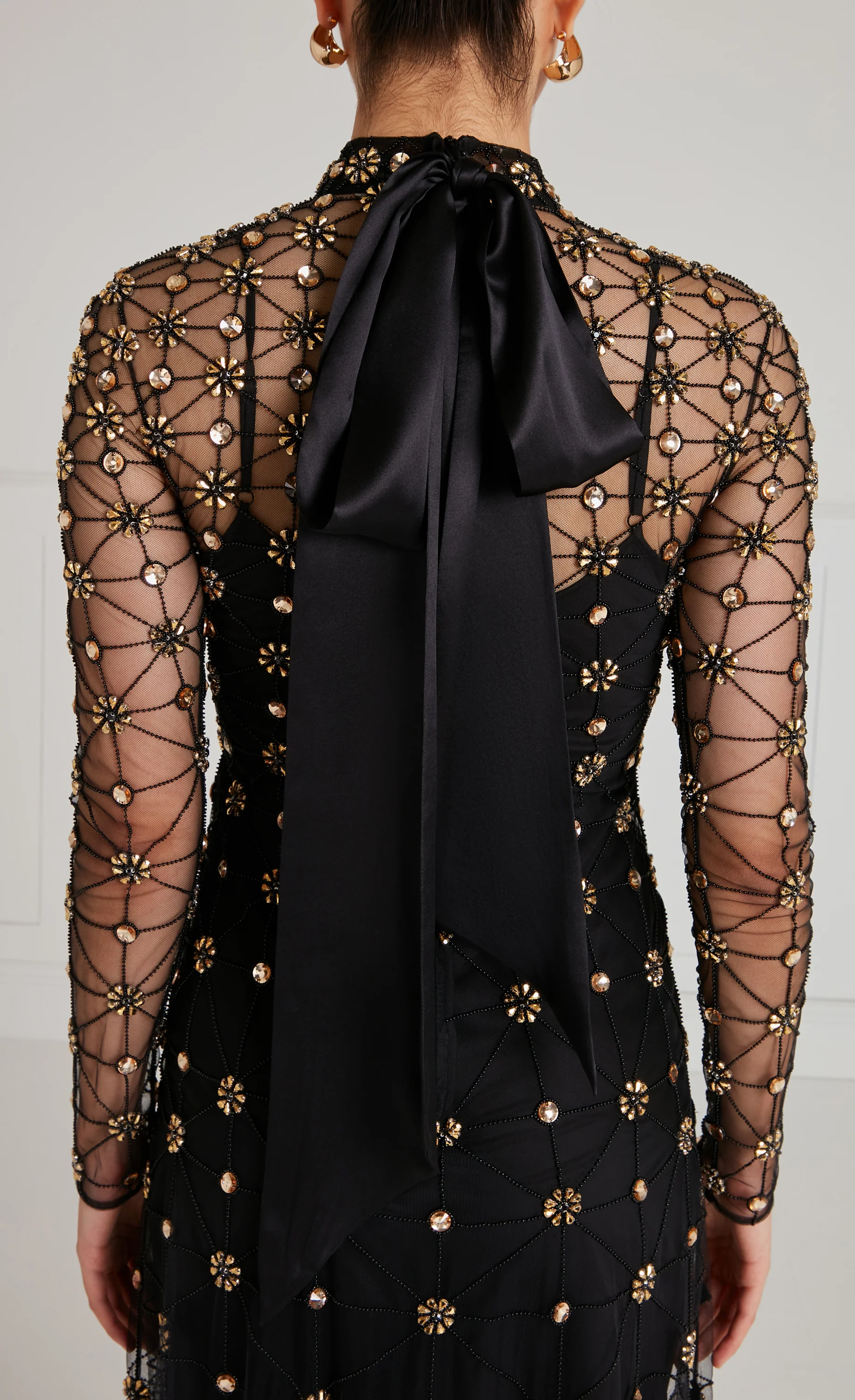 Crossbone Lattice Dress - Black & Gold - Image 7