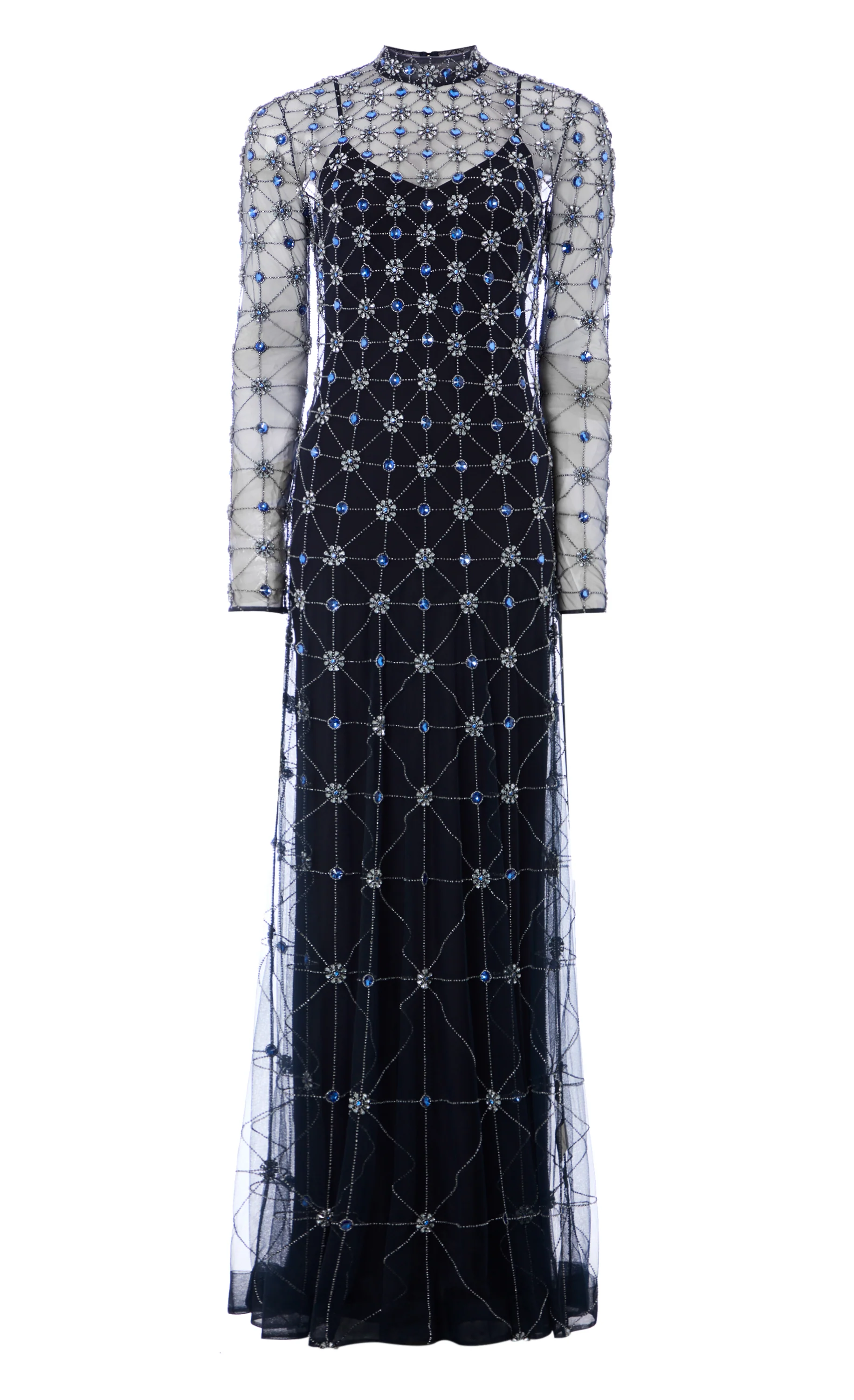Crossbone Lattice Gown - Midnight