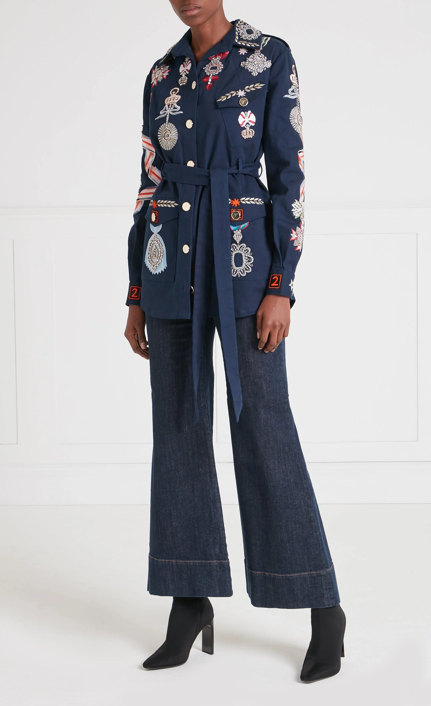 Diamantine Shirt Jacket - Navy - Image 5