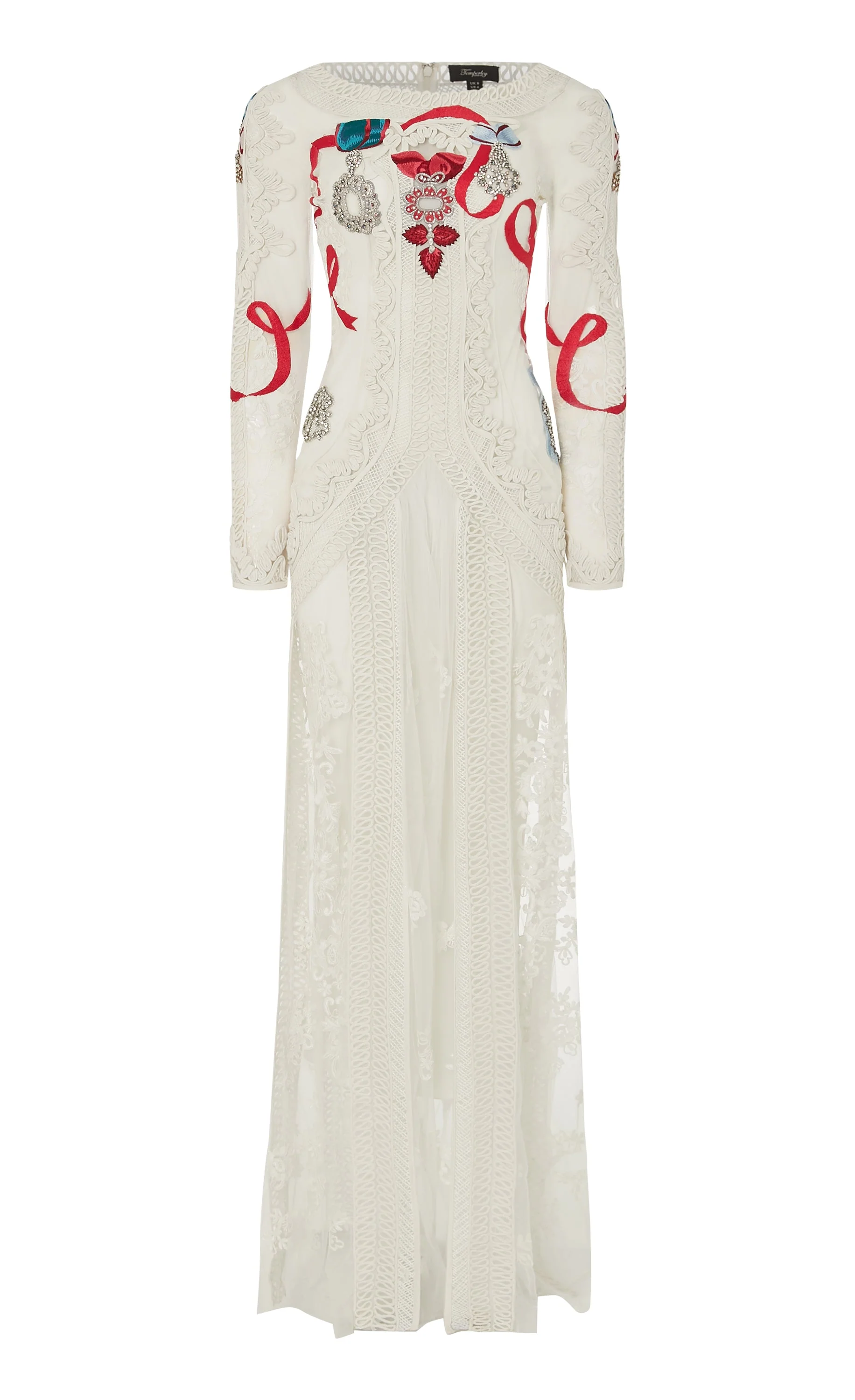 Diamantine Tattoo Dress - Cream