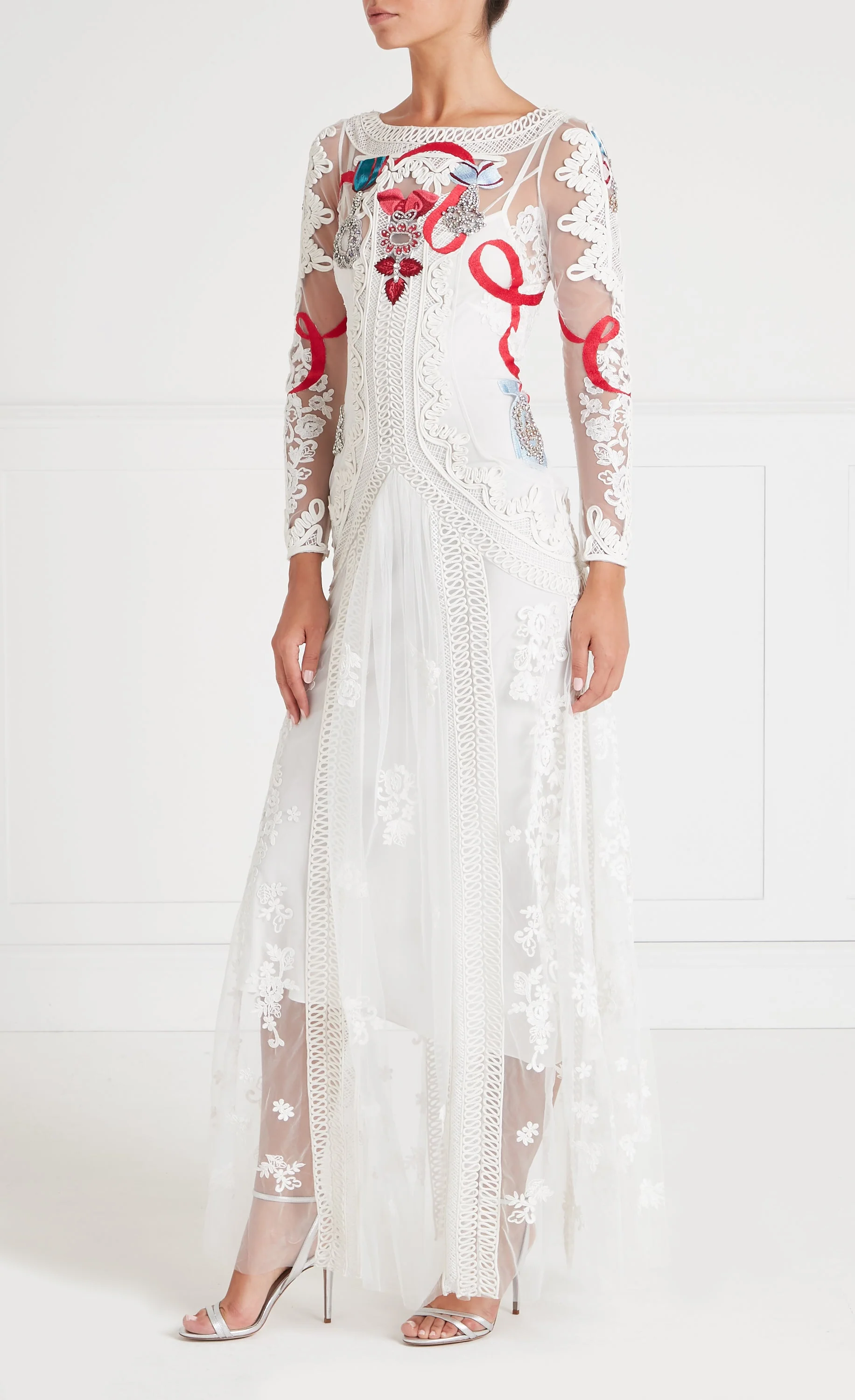 Diamantine Tattoo Dress - Cream - Image 3