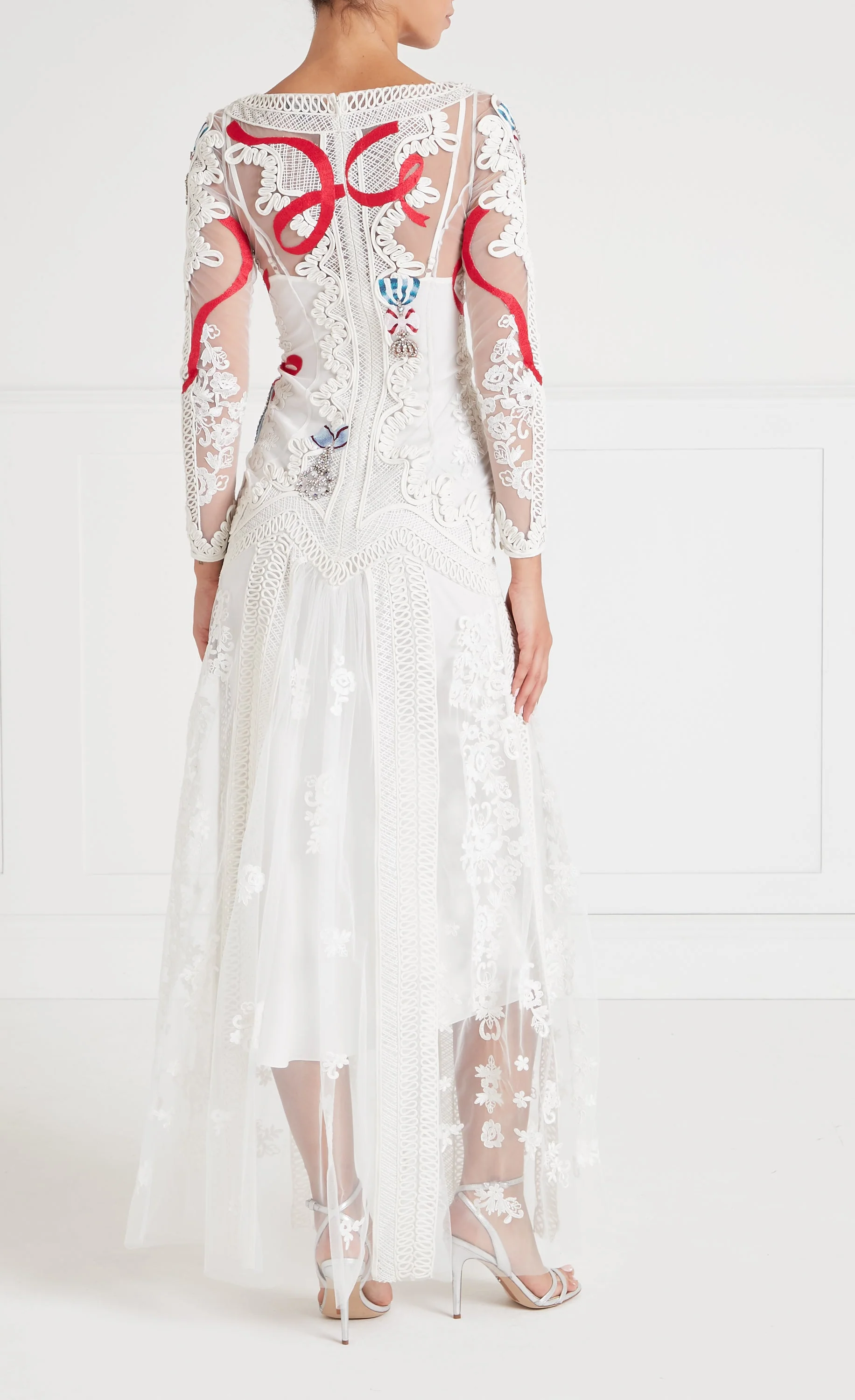 Diamantine Tattoo Dress - Cream - Image 4