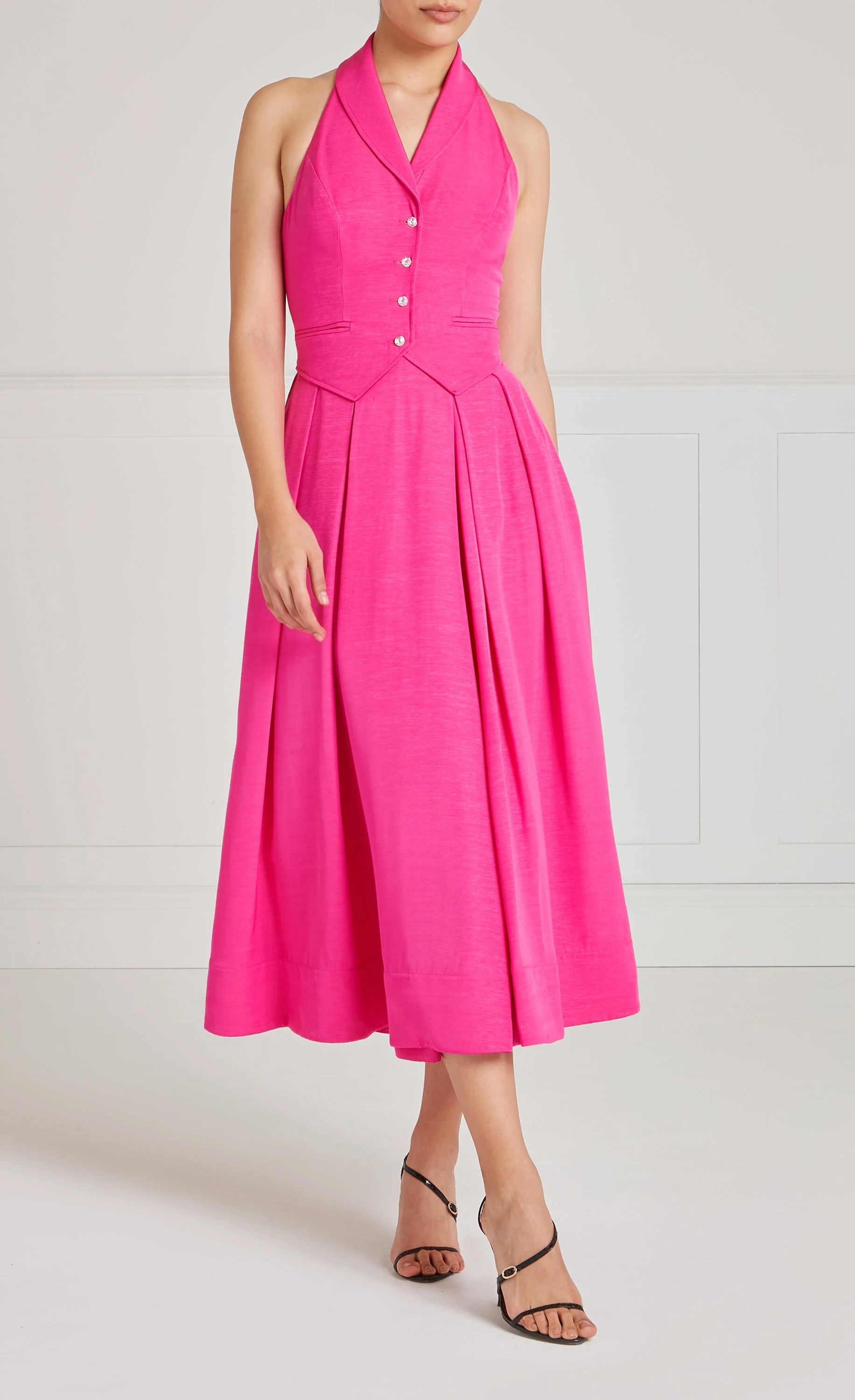 Elodie Halter Dress - Fuchsia Pink - Image 2