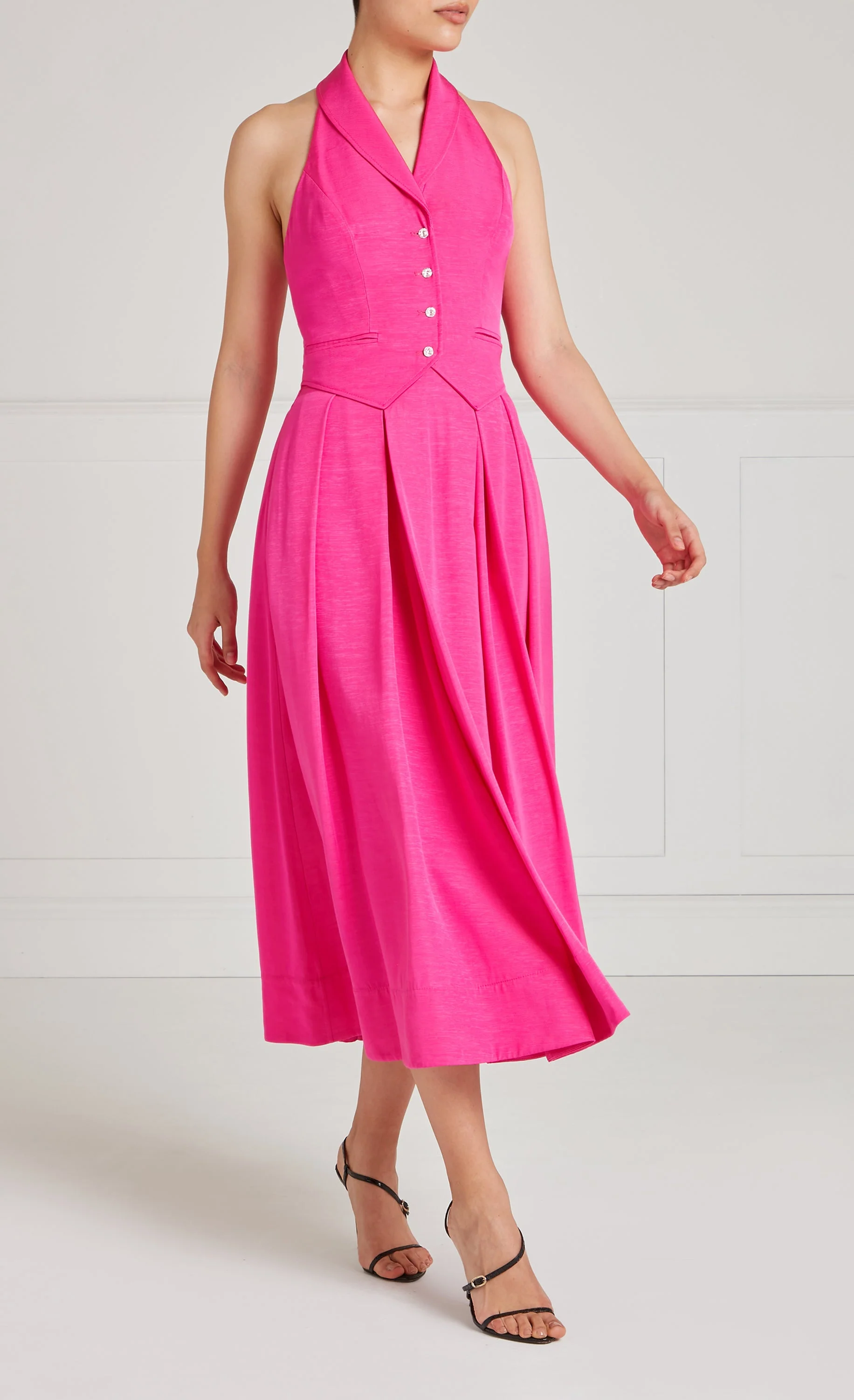 Elodie Halter Dress - Fuchsia Pink - Image 3