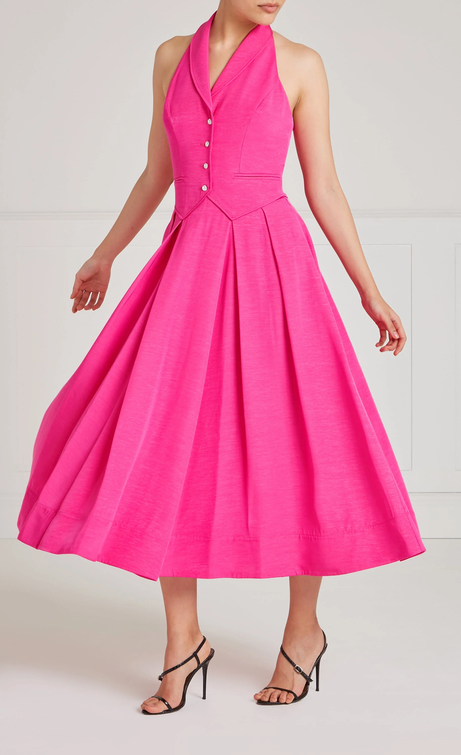 Elodie Halter Dress - Fuchsia Pink - Image 4
