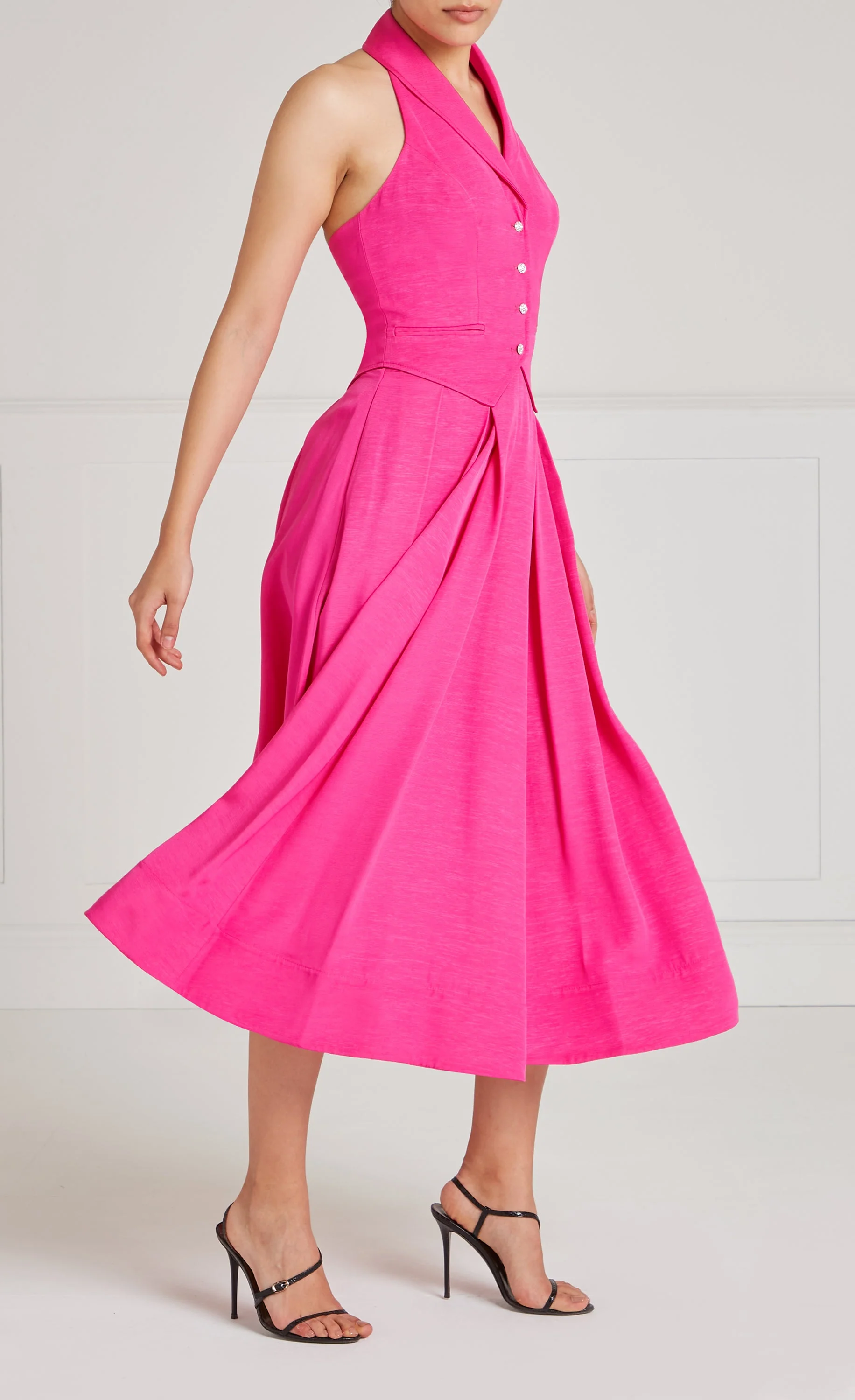 Elodie Halter Dress - Fuchsia Pink - Image 5