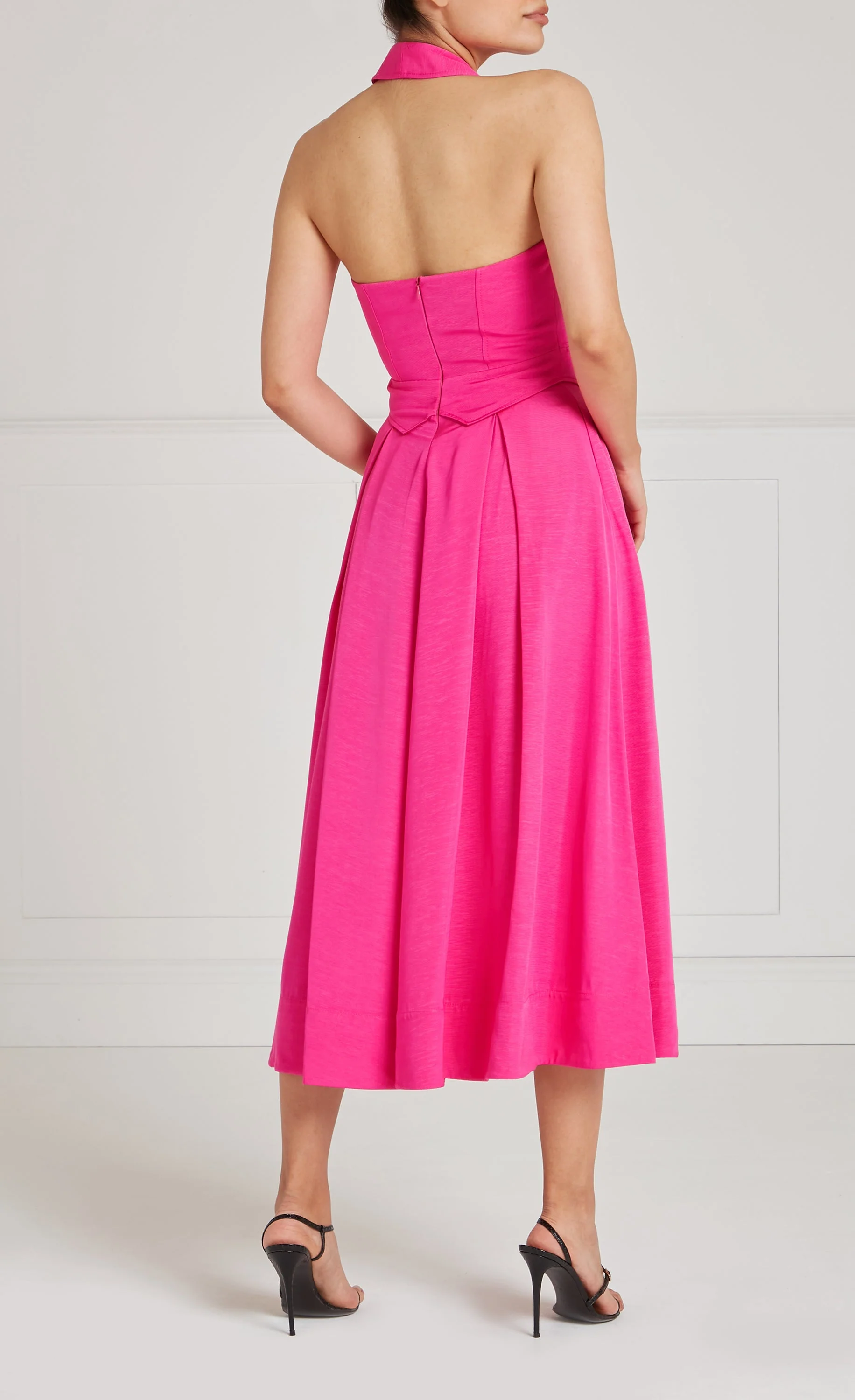Elodie Halter Dress - Fuchsia Pink - Image 6