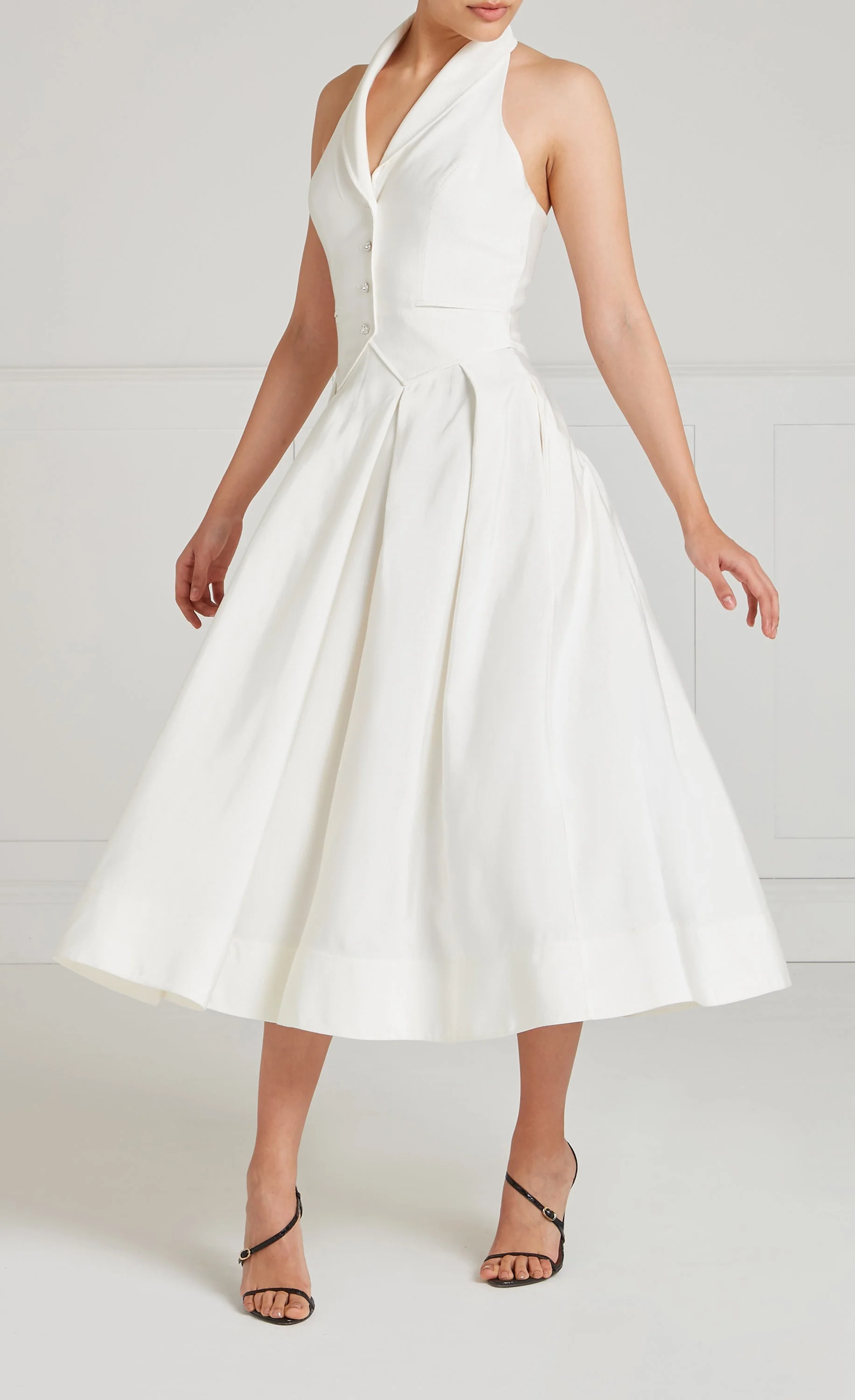 Elodie Halter Dress - Ivory - Image 3