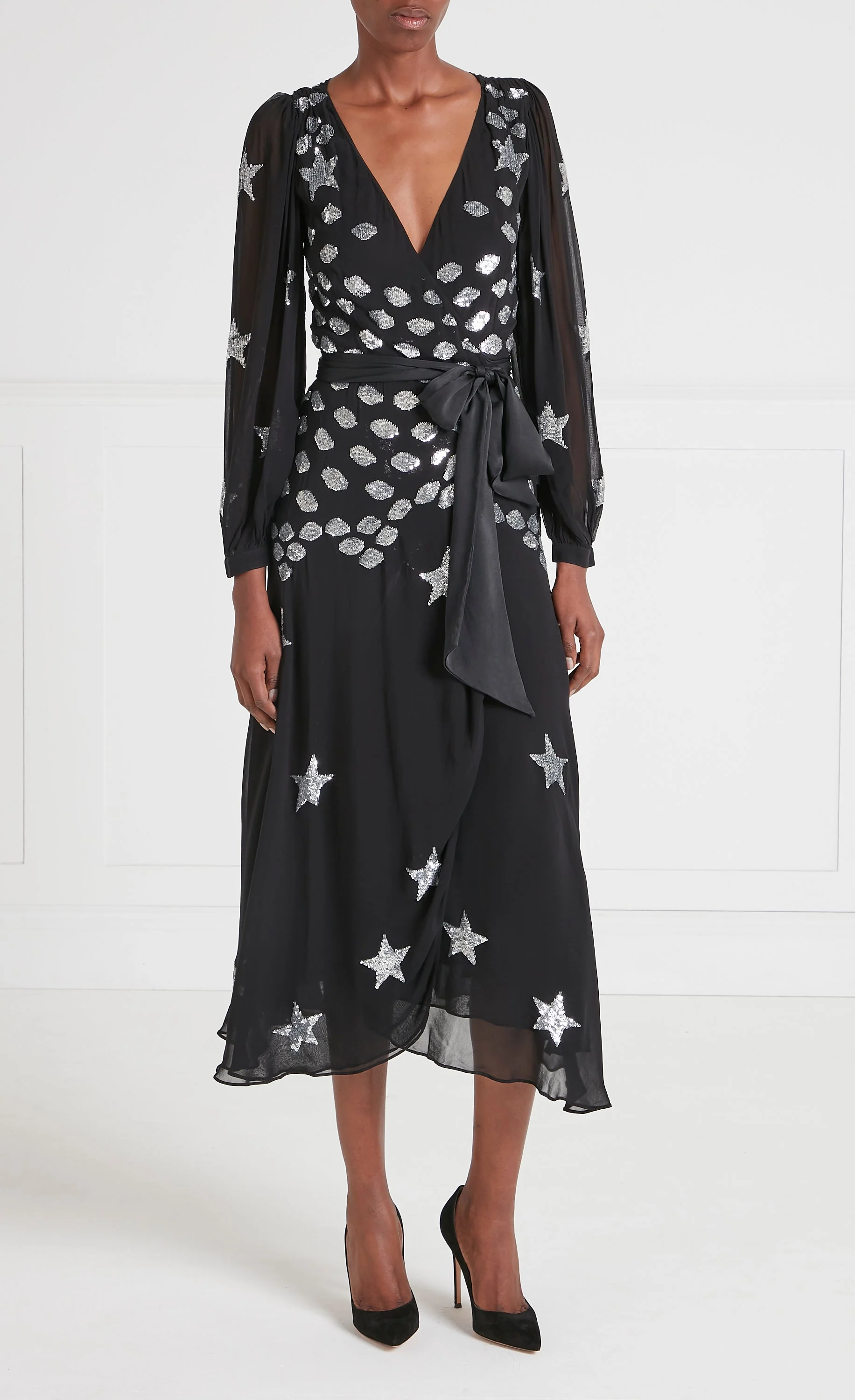 Etoile Wrap Dress - Black Mix - Image 2