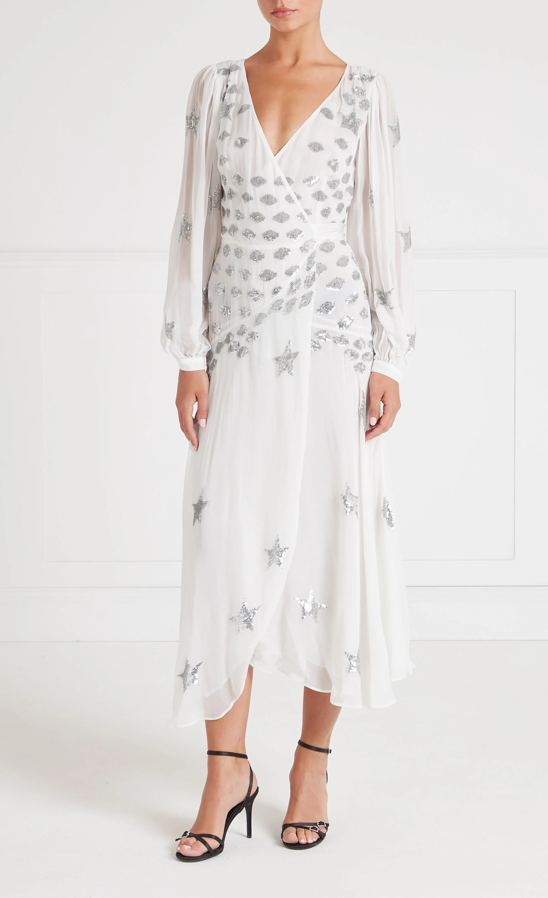 Etoile Wrap Dress - White Mix - Image 2