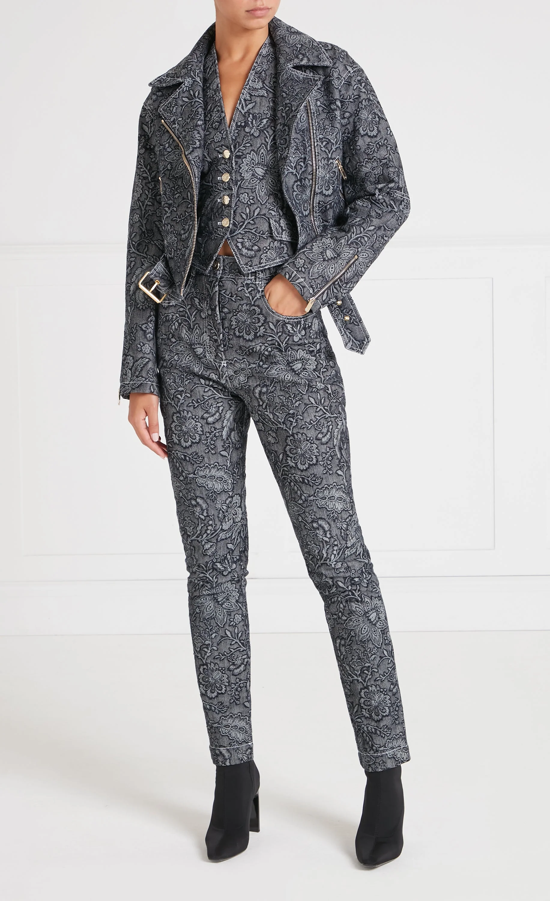 Francis Denim Jacket - Washed Black - Image 7