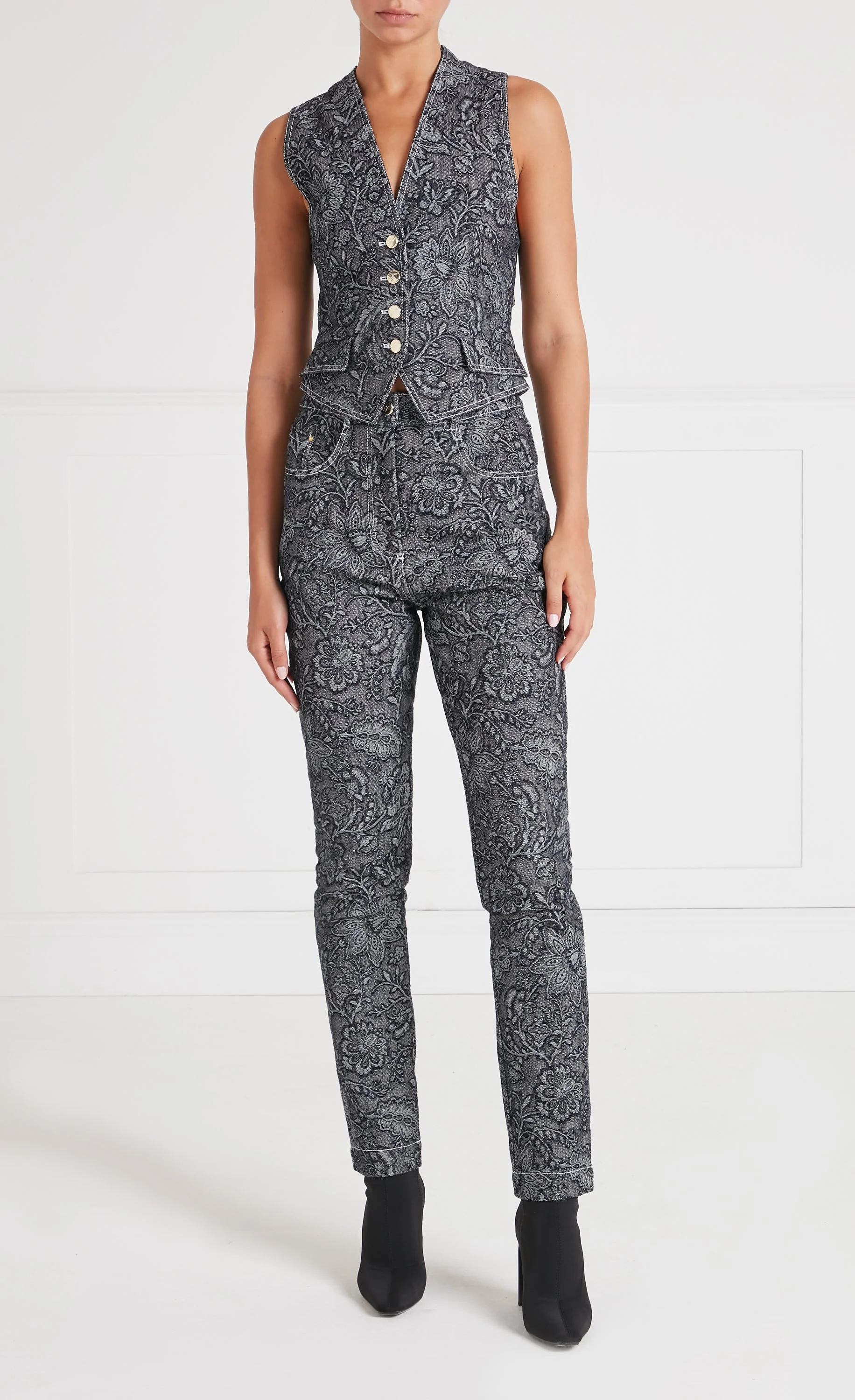 Francis Denim Trousers - Washed Black - Image 6