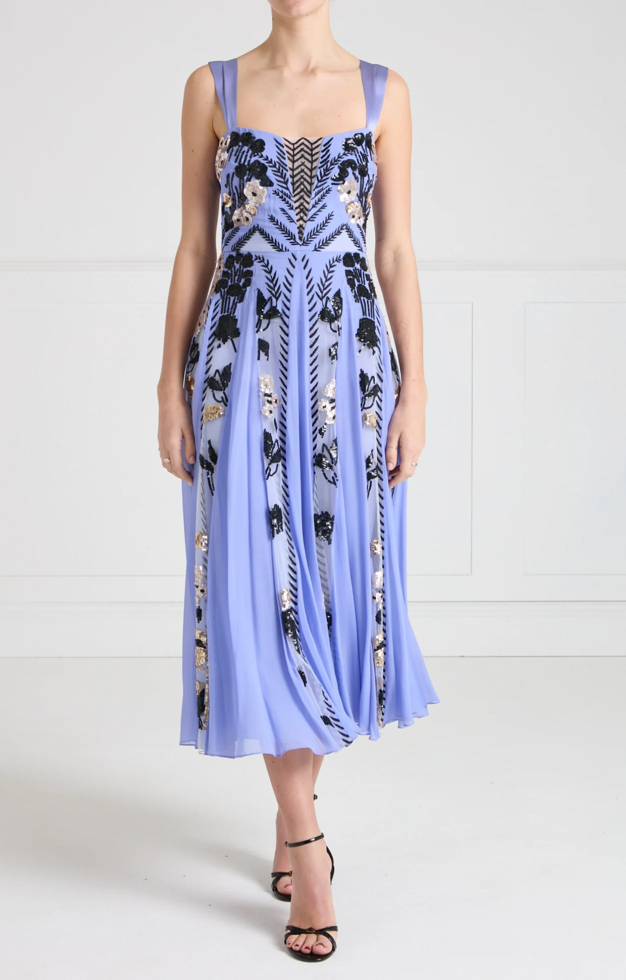 Gilded Strappy Dress - Lavender Blue - Image 2