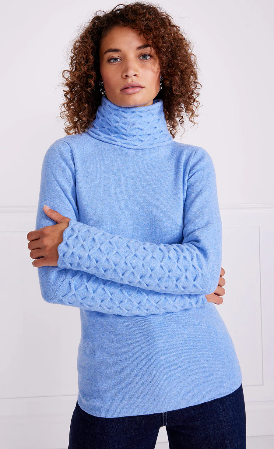 Honeycomb Knit Jumper - Cornflower - Image 2