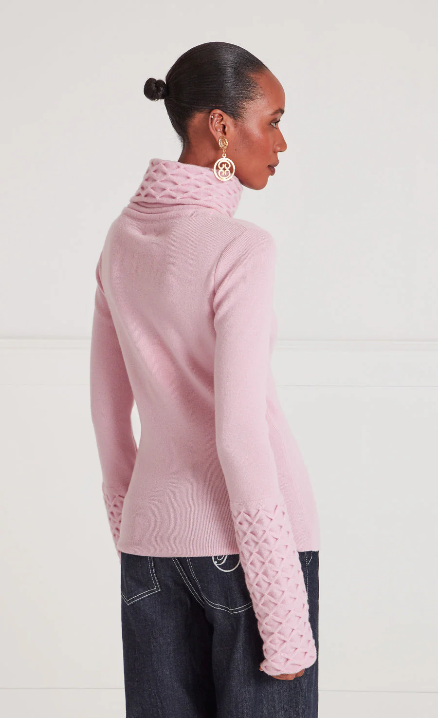 Honeycomb Knit Jumper - Pale Rose - Image 3
