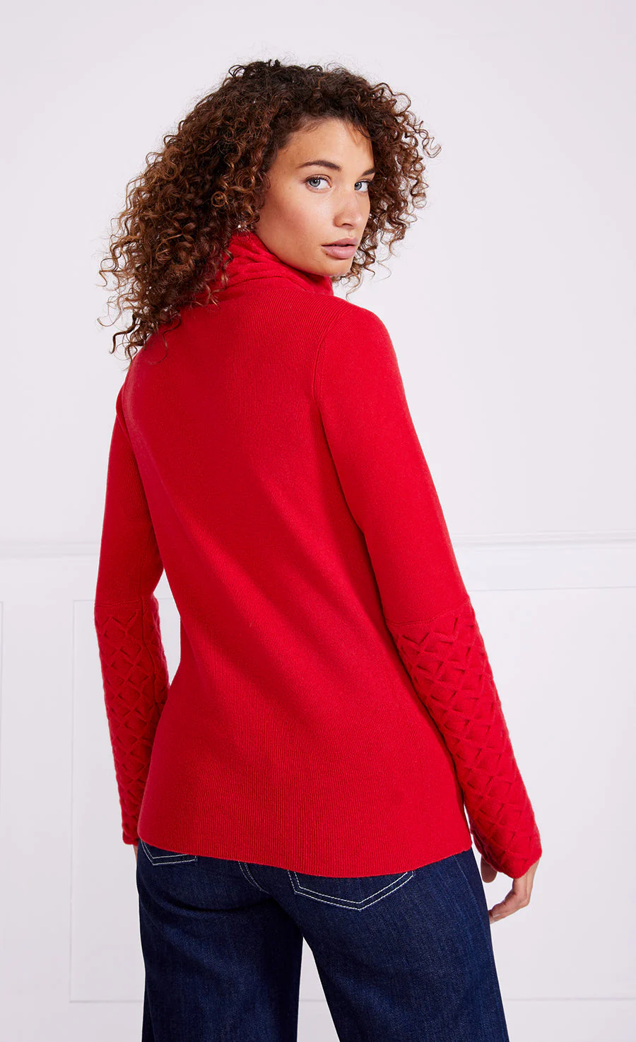 Honeycomb Knit Jumper - Poppy Red - Image 4