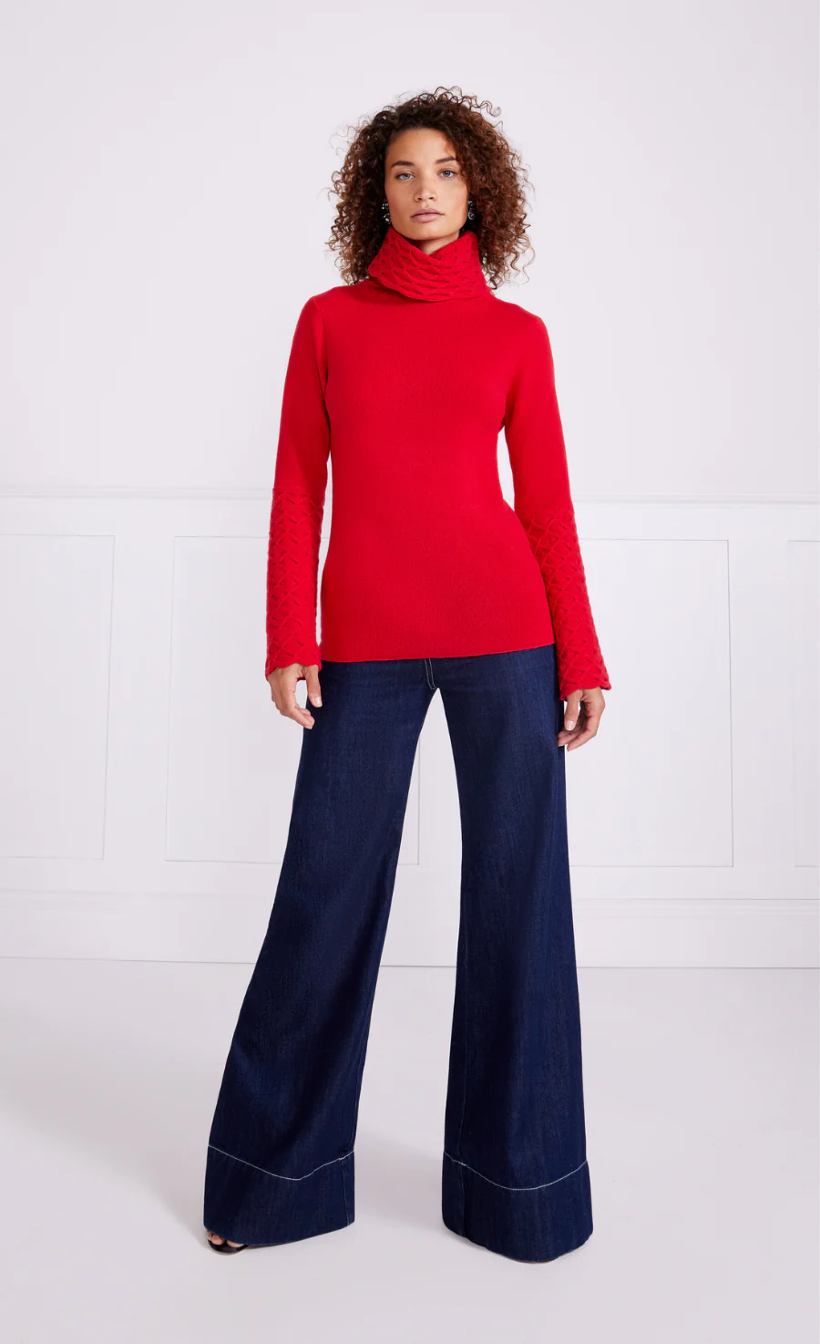 Honeycomb Knit Jumper - Poppy Red - Image 5