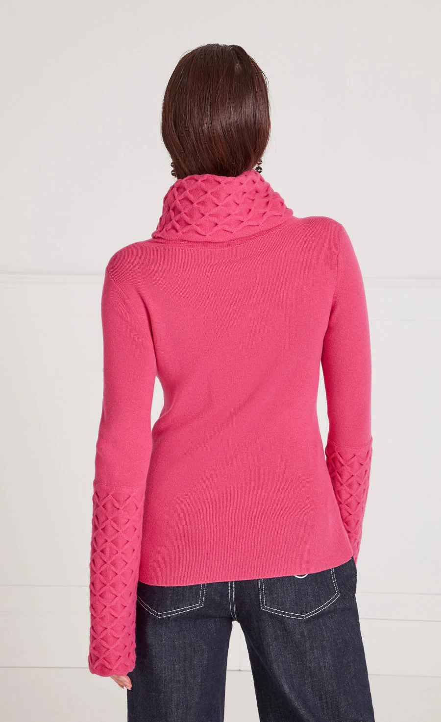 Honeycomb Knit Jumper - Raspberry - Image 3