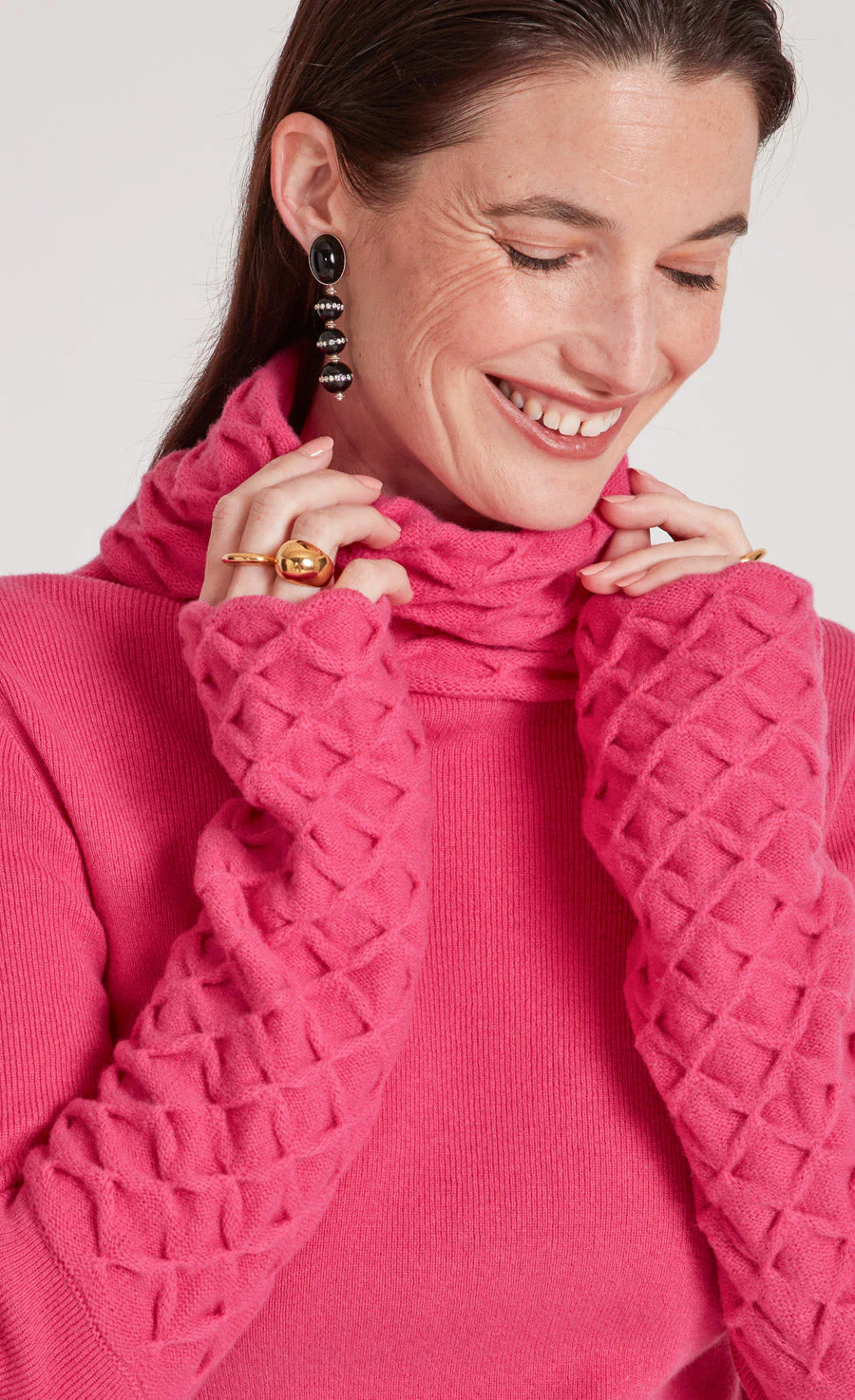 Honeycomb Knit Jumper - Raspberry - Image 4
