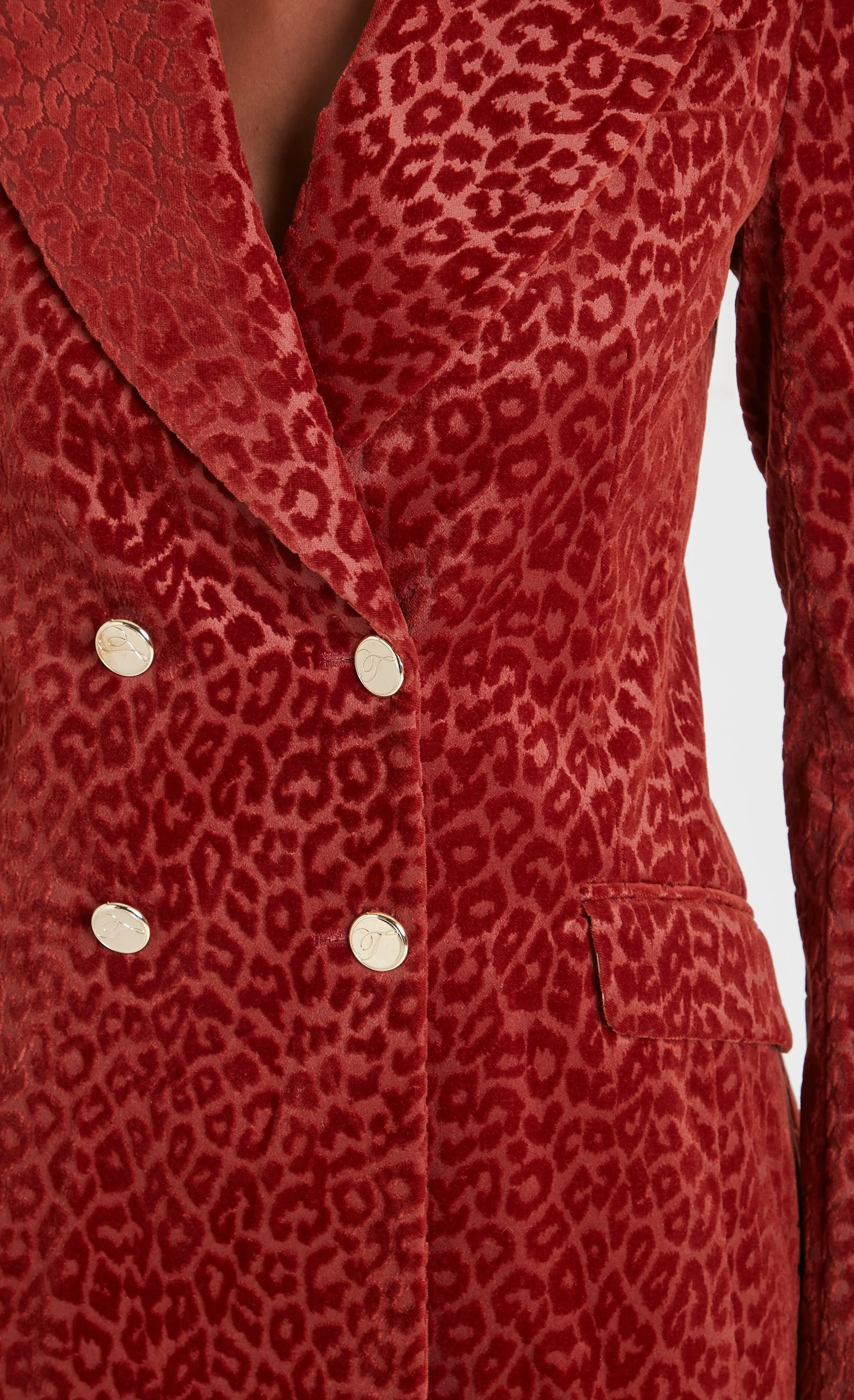 Lynx Velvet Double-Breasted Jacket - Maple Leopard - Image 5