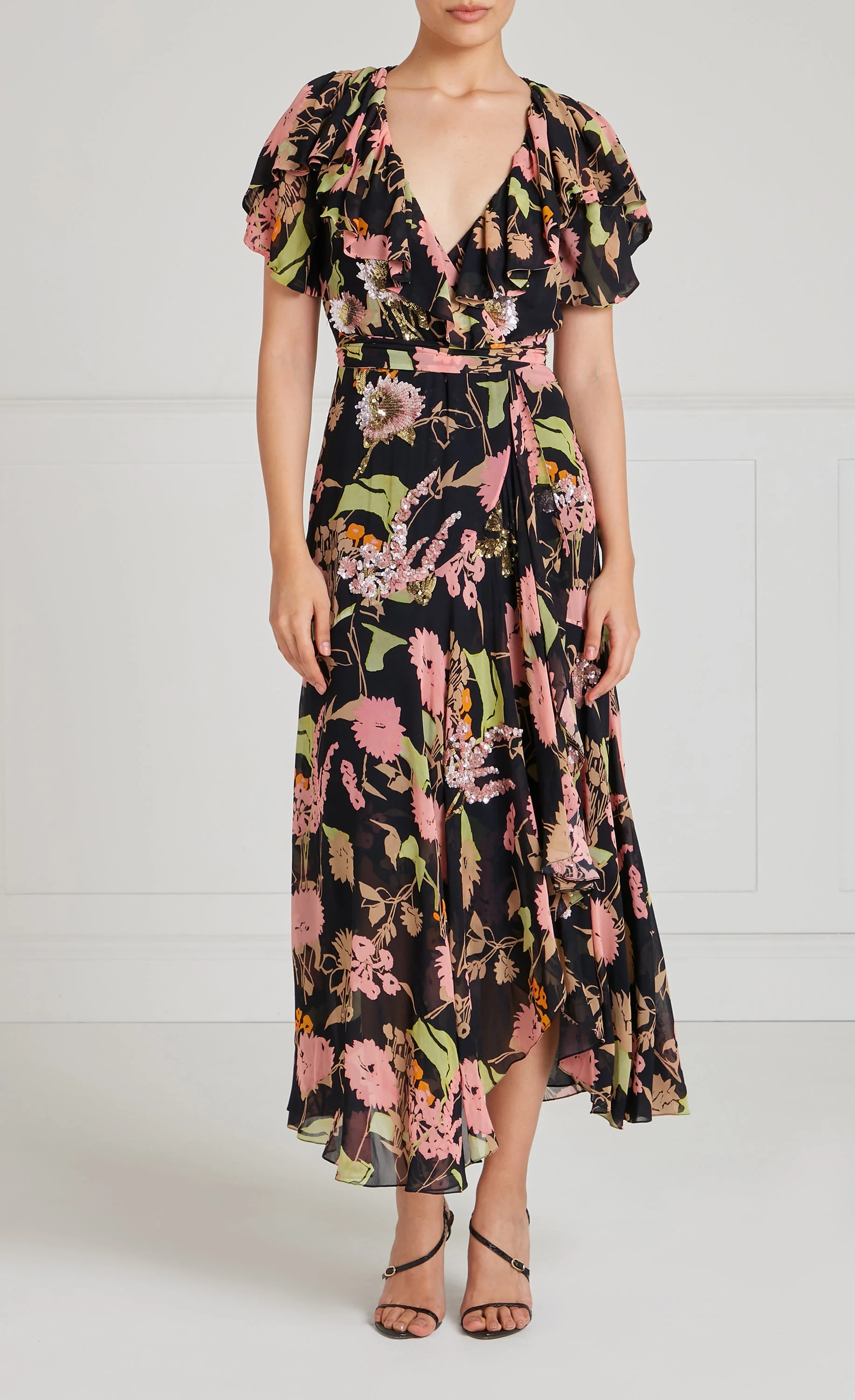 Maisie Wrap Dress - Black Mix - Image 2