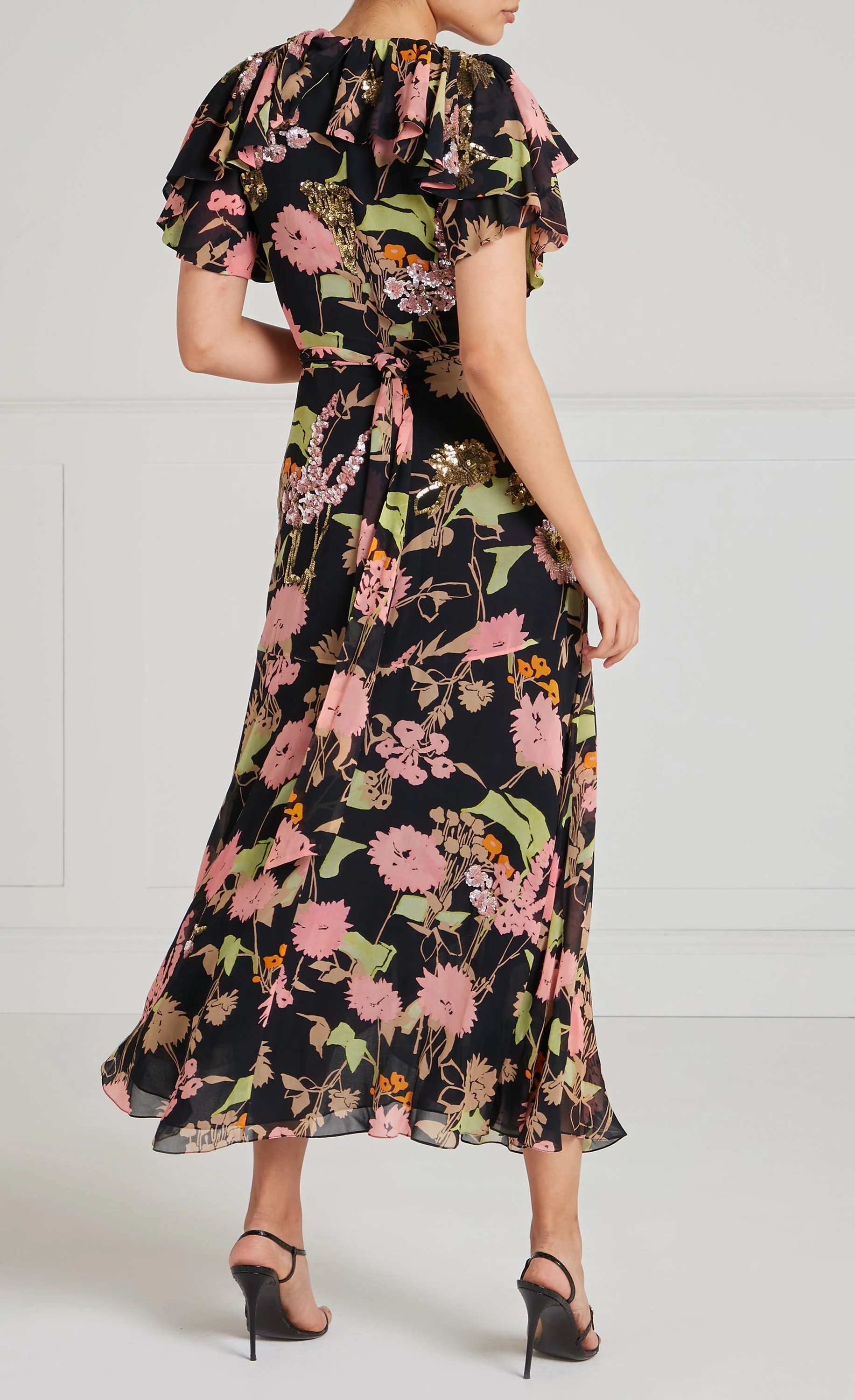 Maisie Wrap Dress - Black Mix - Image 4