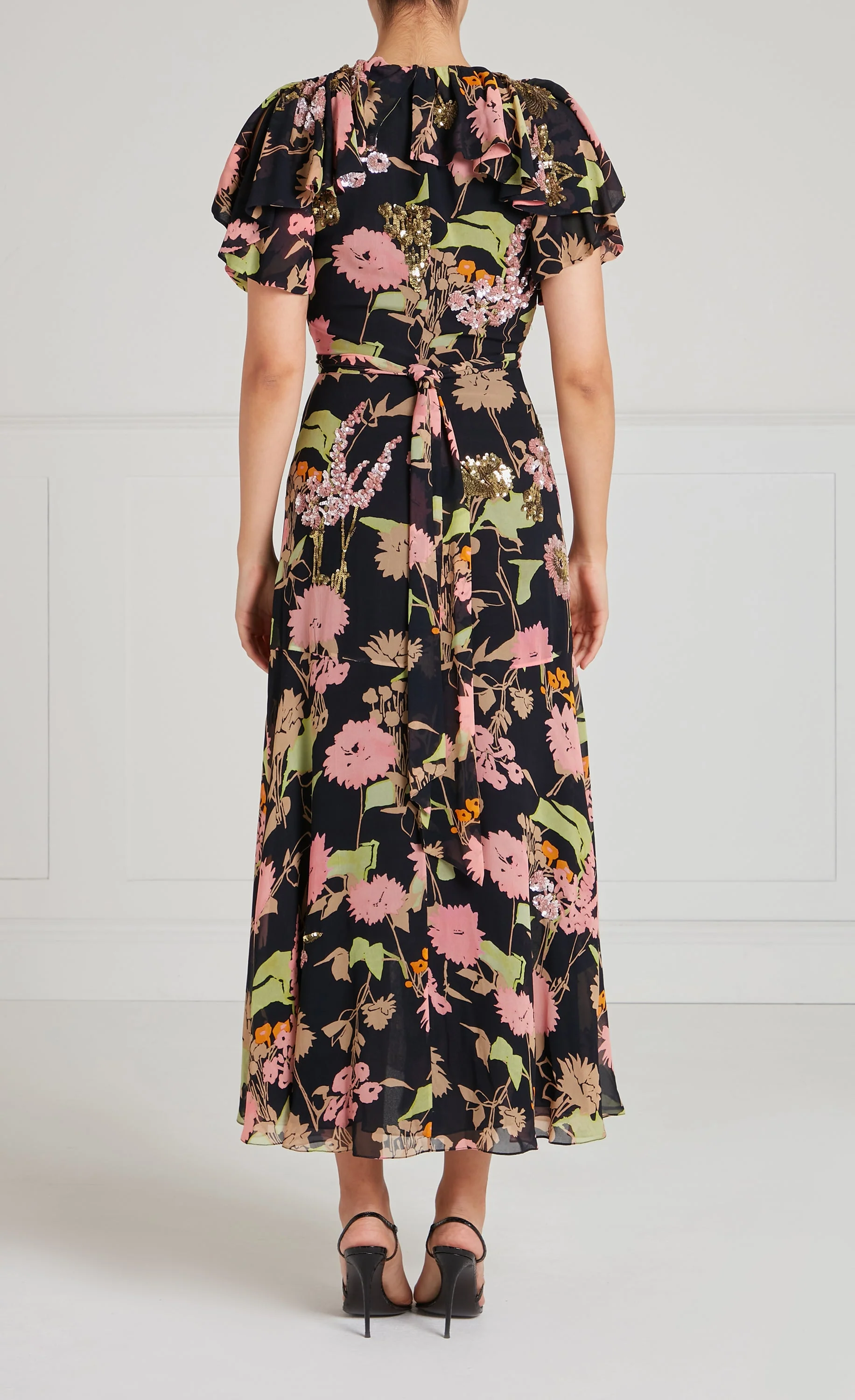 Maisie Wrap Dress - Black Mix - Image 5