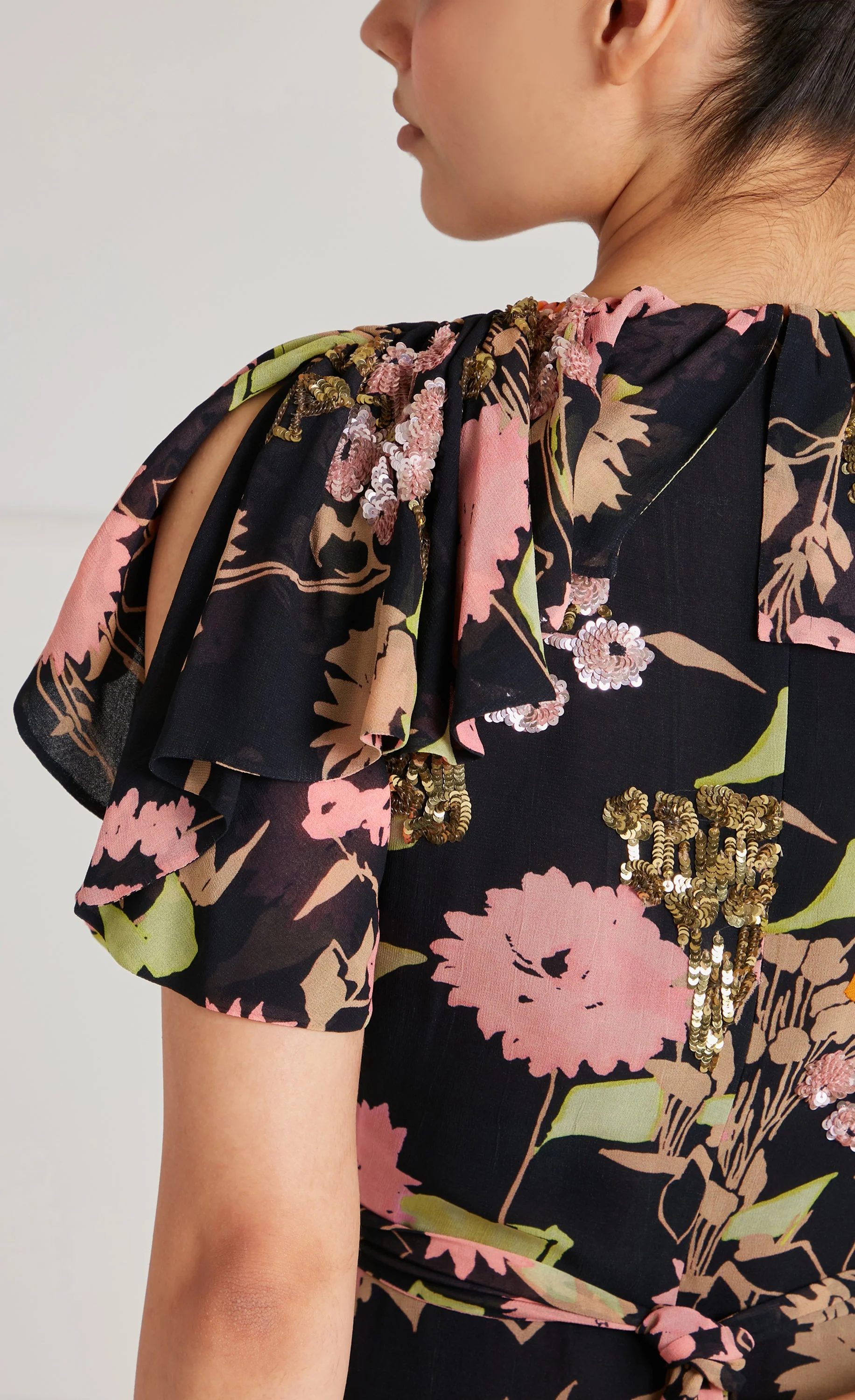Maisie Wrap Dress - Black Mix - Image 8